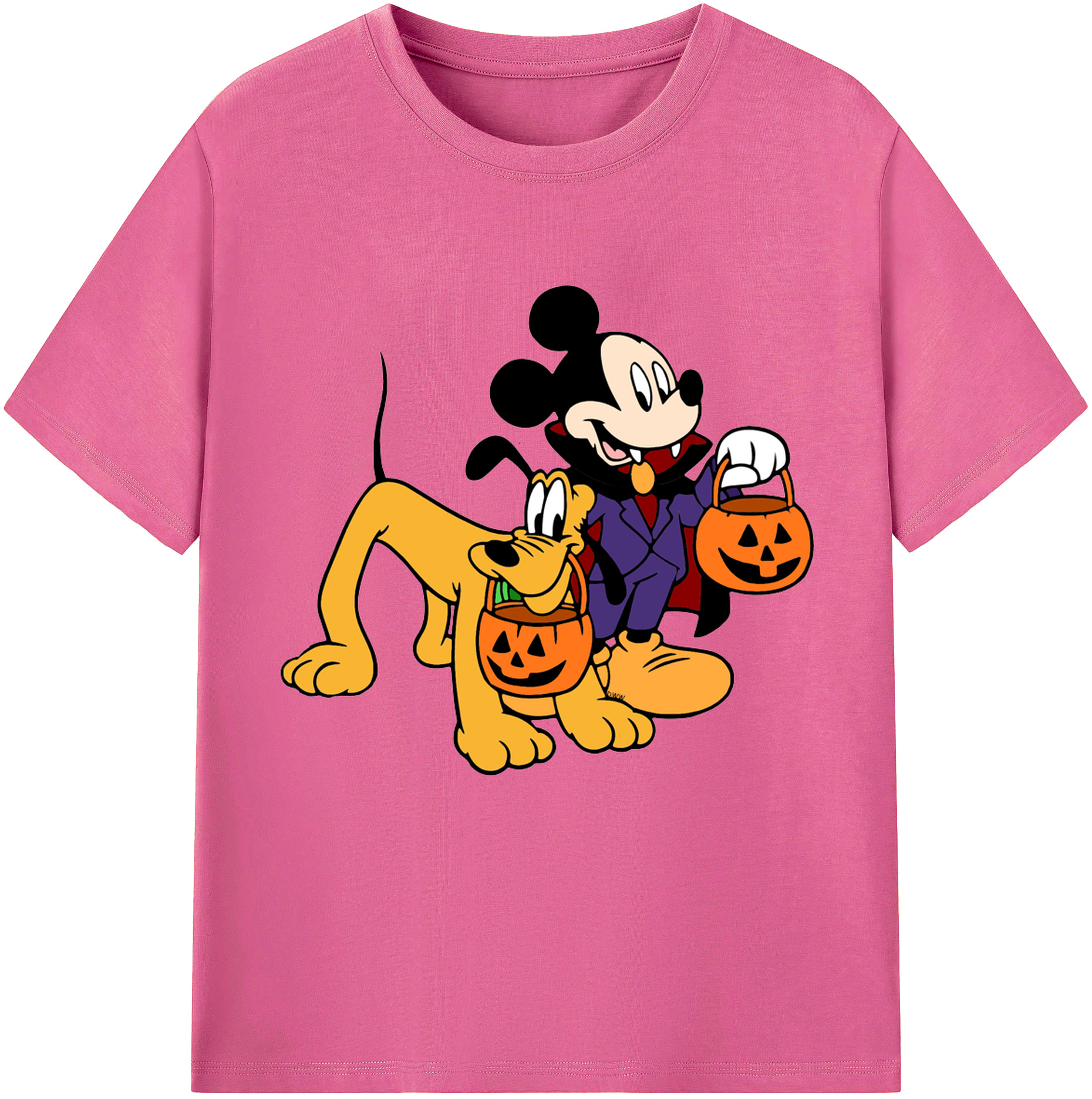 （画像用） ミッキーマウス Mickey Mouse レディースカジュアルプリントTシャツ（綿100％）