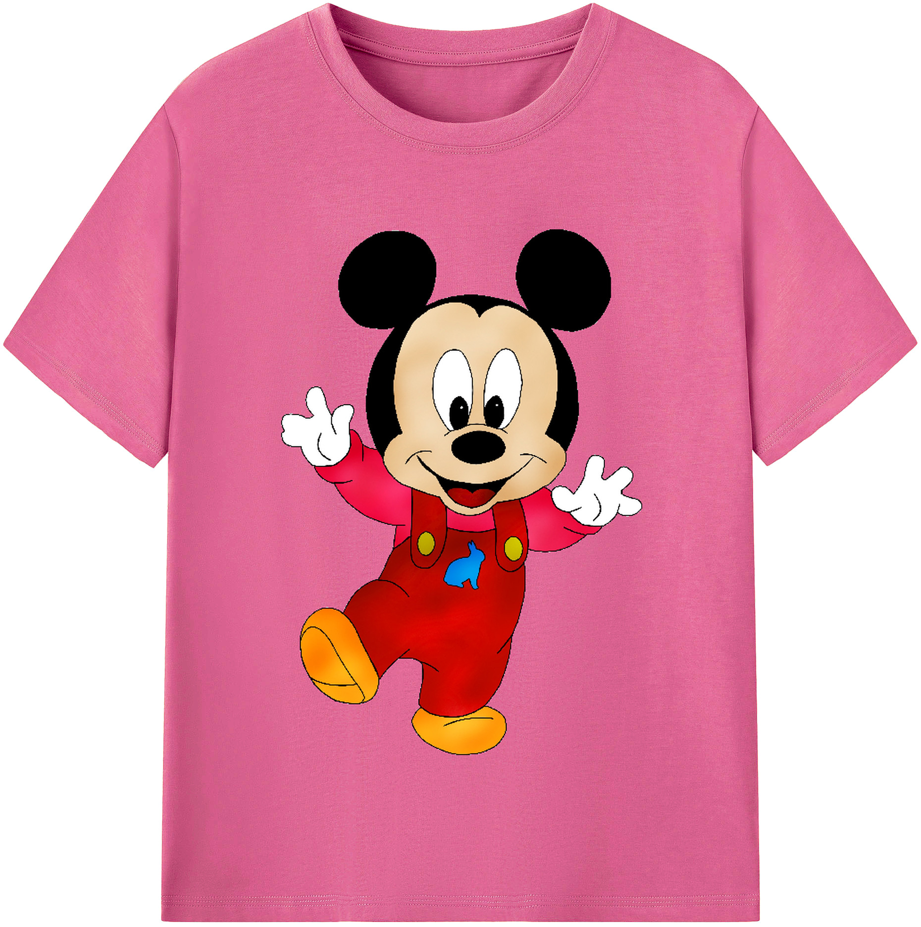 （画像用） ミッキーマウス Mickey Mouse レディースカジュアルプリントTシャツ（綿100％）