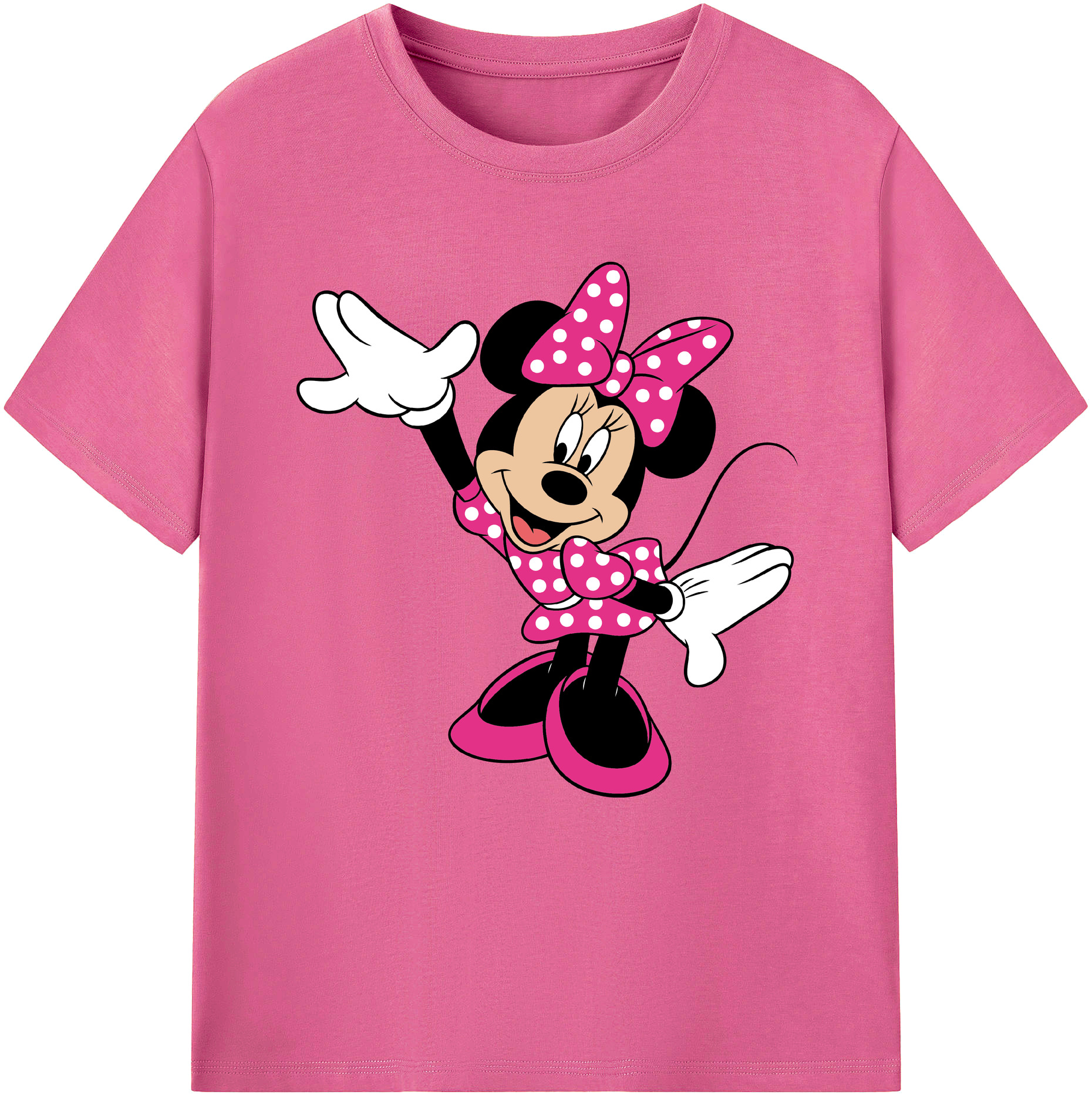 （画像用） ミッキーマウス Mickey Mouse レディースカジュアルプリントTシャツ（綿100％）