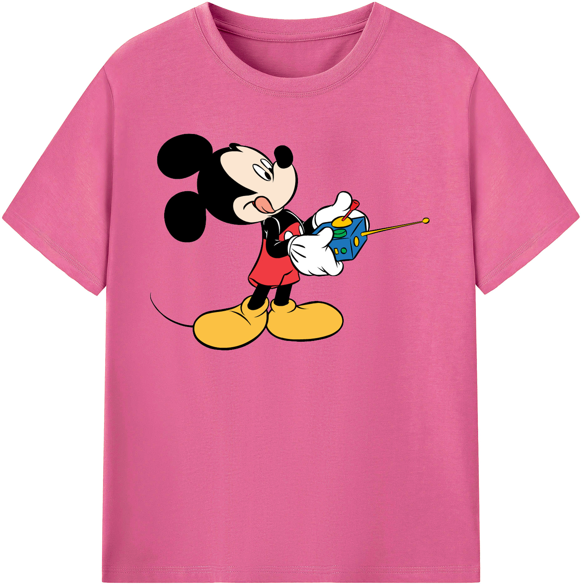 （画像用） ミッキーマウス Mickey Mouse レディースカジュアルプリントTシャツ（綿100％）