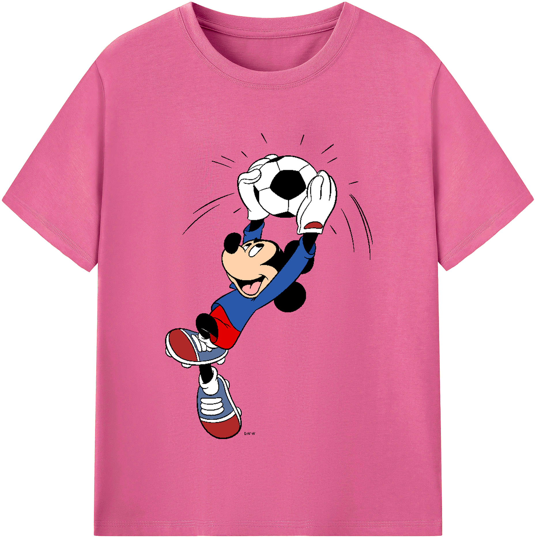 （画像用） ミッキーマウス Mickey Mouse レディースカジュアルプリントTシャツ（綿100％）