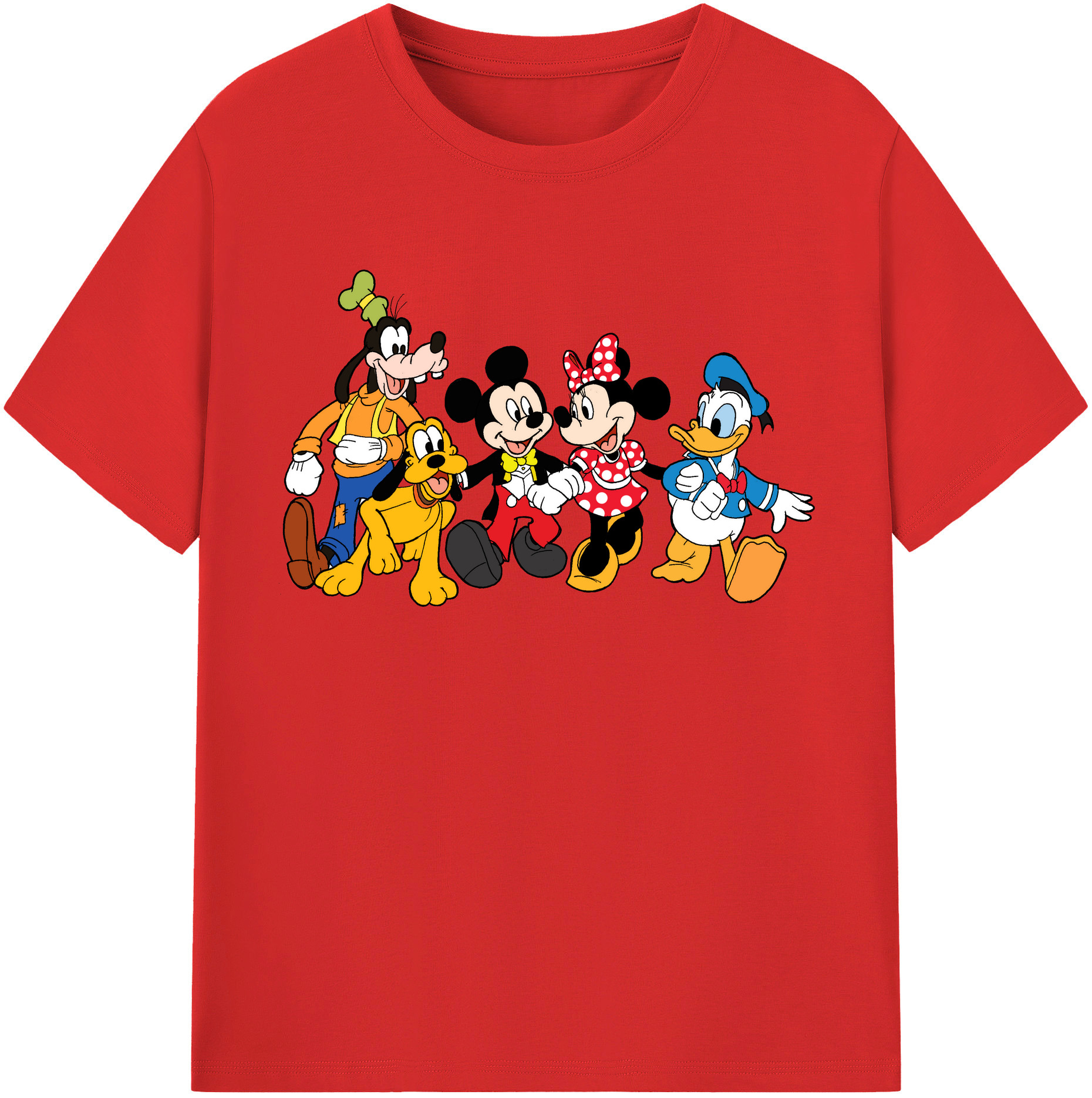 （画像用） ミッキーマウス Mickey Mouse レディースカジュアルプリントTシャツ（綿100％）