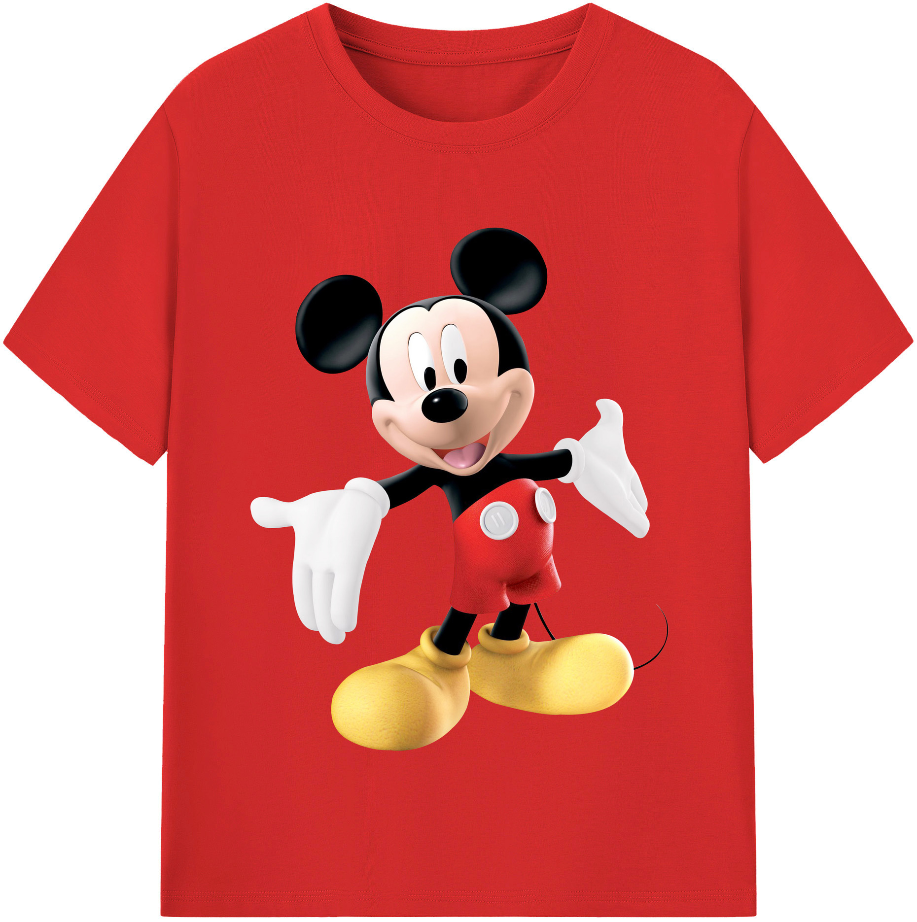 （画像用） ミッキーマウス Mickey Mouse レディースカジュアルプリントTシャツ（綿100％）