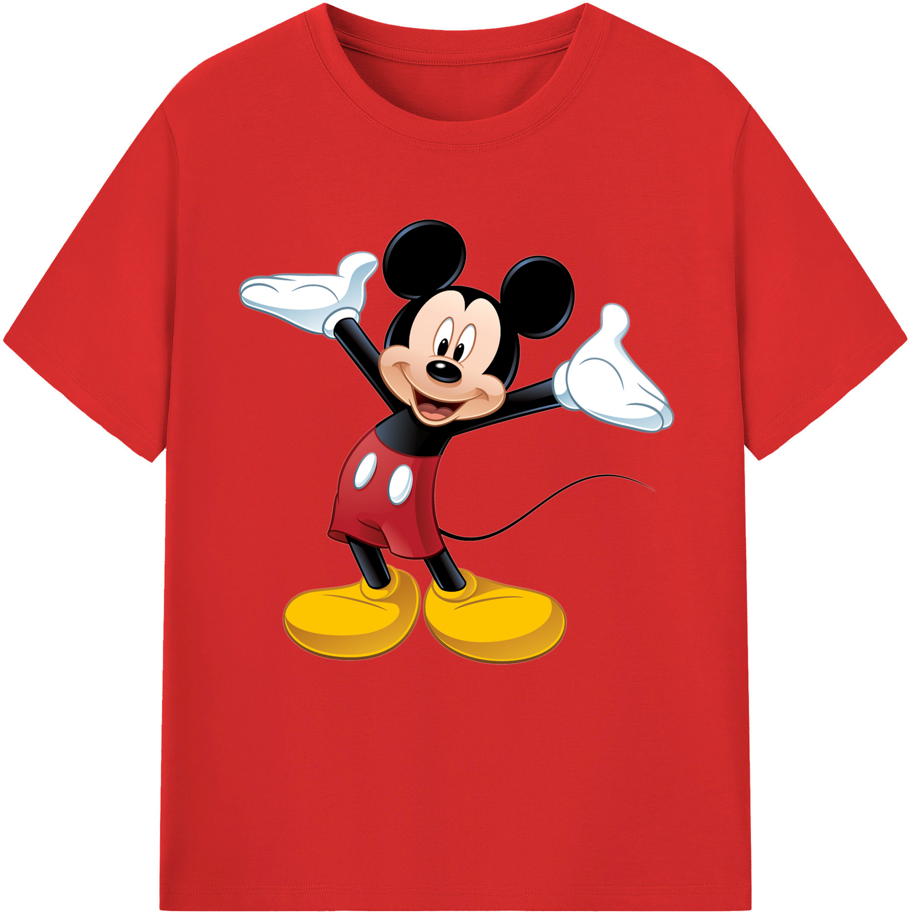 （画像用） ミッキーマウス Mickey Mouse レディースカジュアルプリントTシャツ（綿100％）