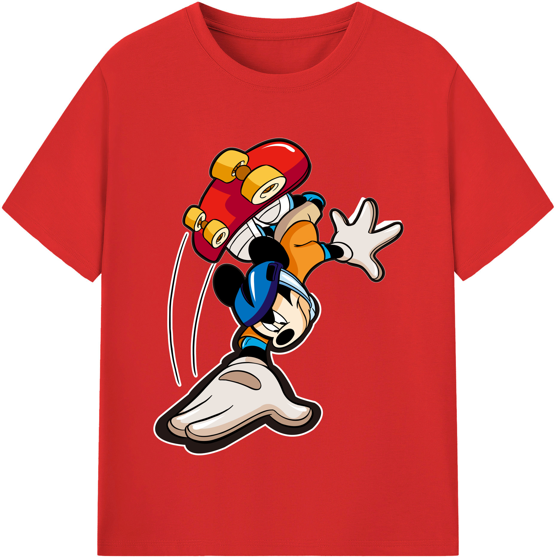 （画像用） ミッキーマウス Mickey Mouse レディースカジュアルプリントTシャツ（綿100％）