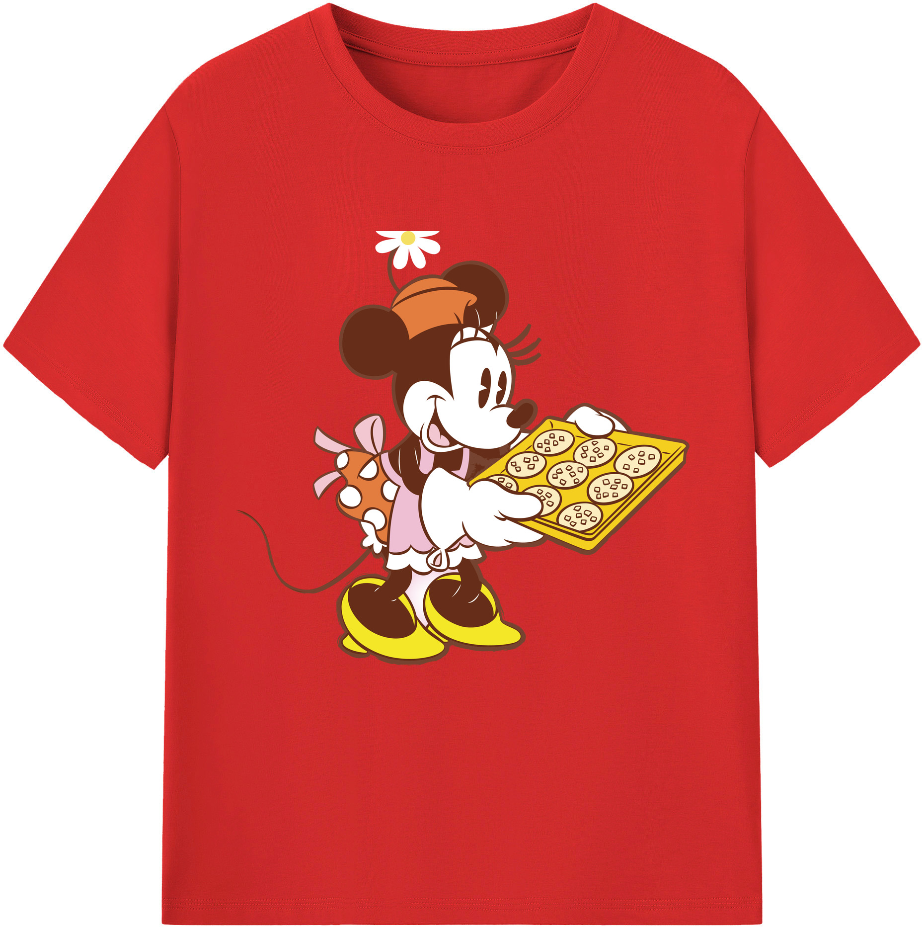 （画像用） ミッキーマウス Mickey Mouse レディースカジュアルプリントTシャツ（綿100％）