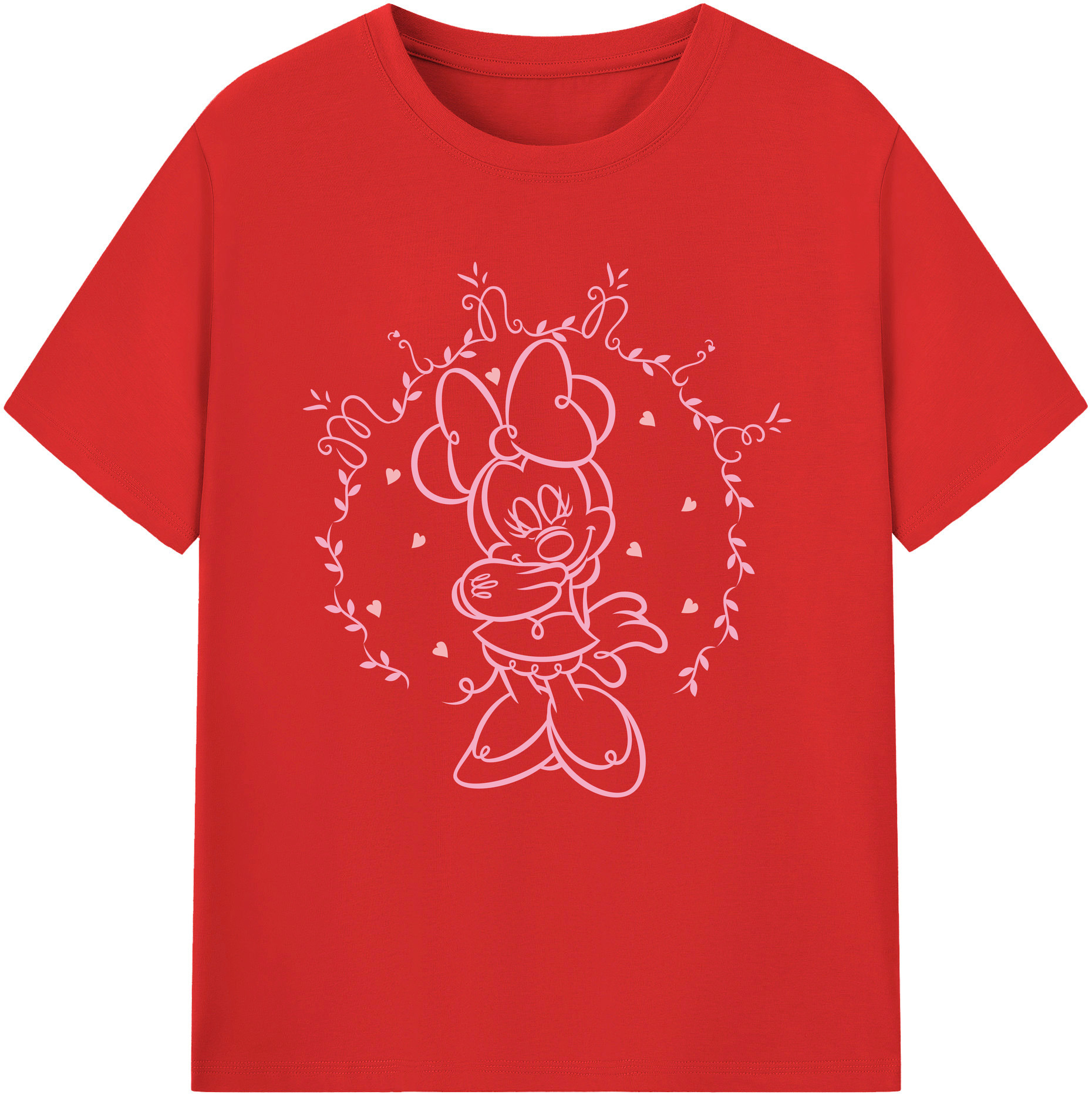（画像用） ミッキーマウス Mickey Mouse レディースカジュアルプリントTシャツ（綿100％）