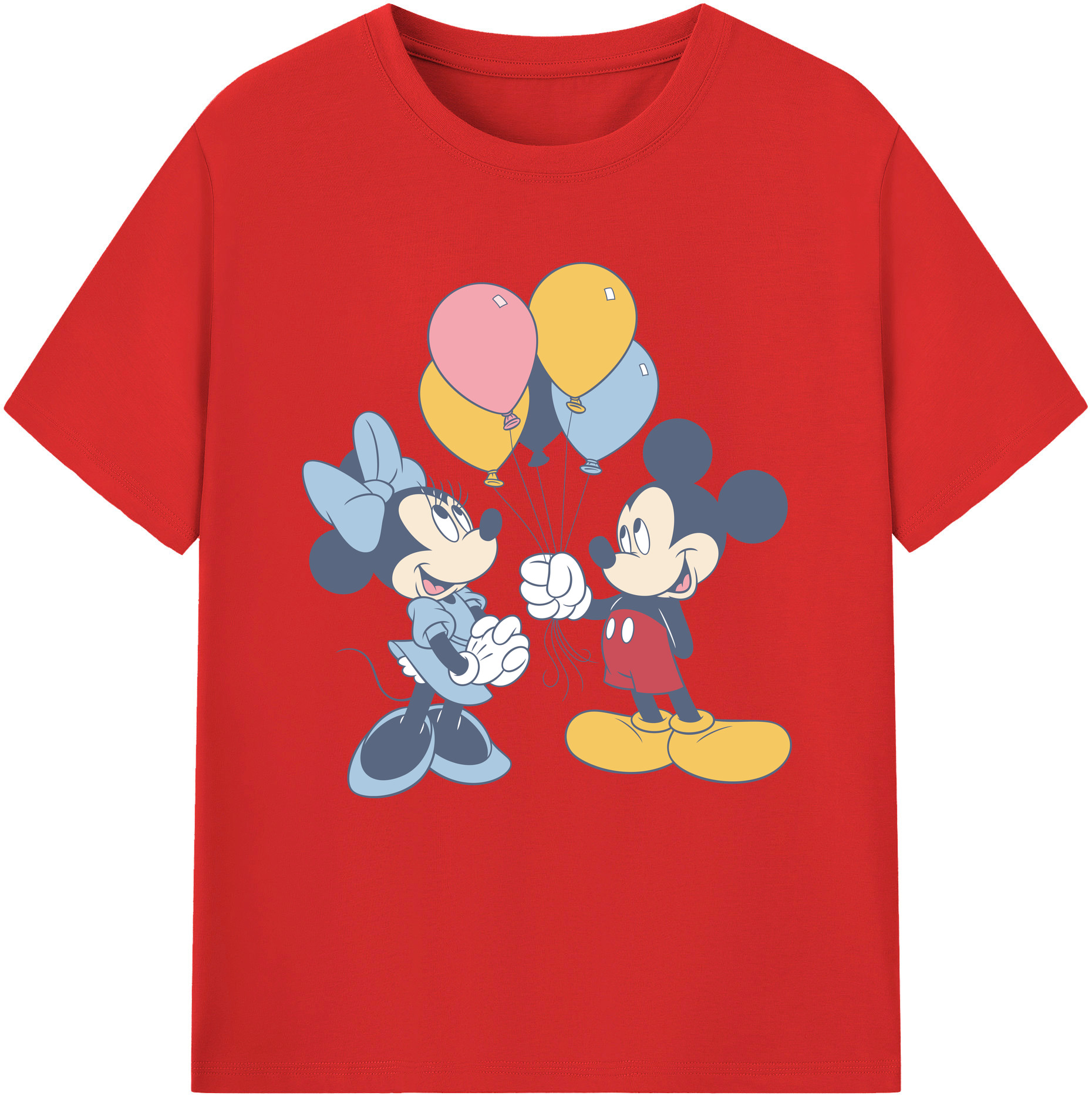（画像用） ミッキーマウス Mickey Mouse レディースカジュアルプリントTシャツ（綿100％）