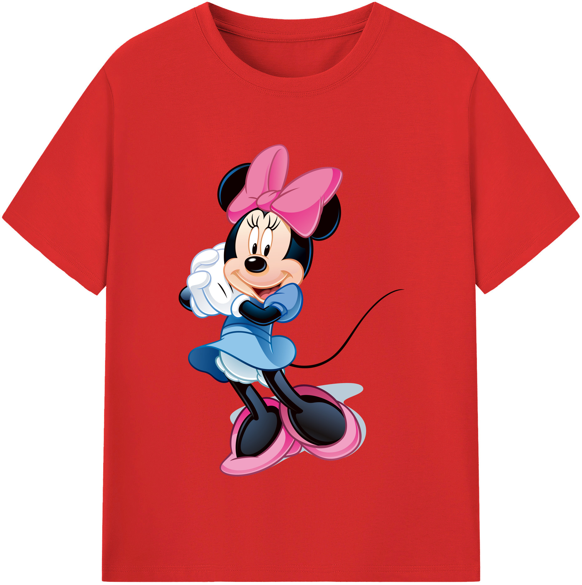 （画像用） ミッキーマウス Mickey Mouse レディースカジュアルプリントTシャツ（綿100％）
