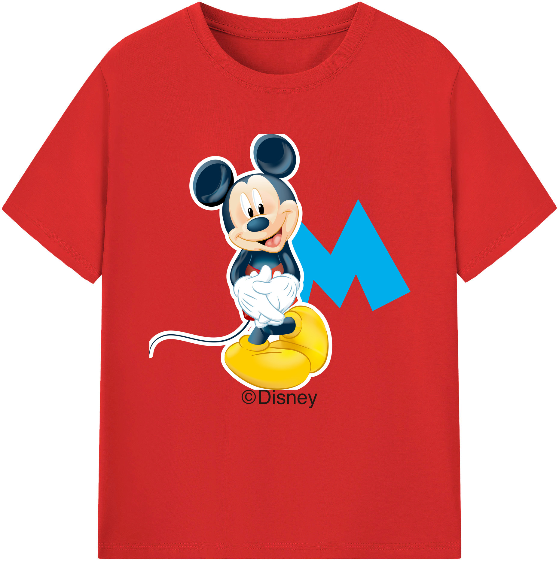 （画像用） ミッキーマウス Mickey Mouse レディースカジュアルプリントTシャツ（綿100％）