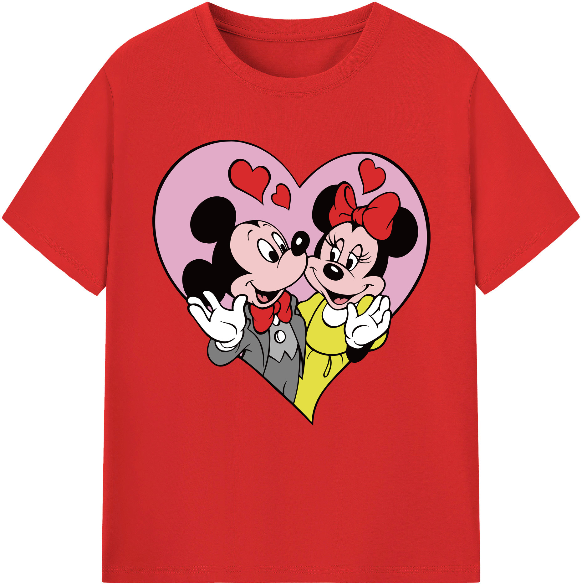 （画像用） ミッキーマウス Mickey Mouse レディースカジュアルプリントTシャツ（綿100％）