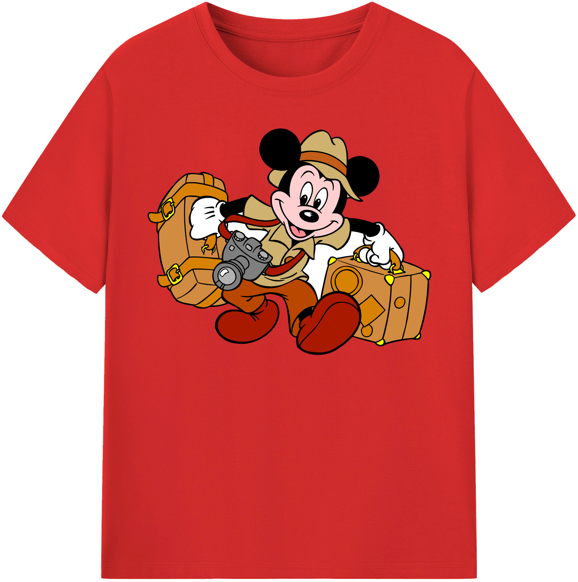 （画像用） ミッキーマウス Mickey Mouse レディースカジュアルプリントTシャツ（綿100％）