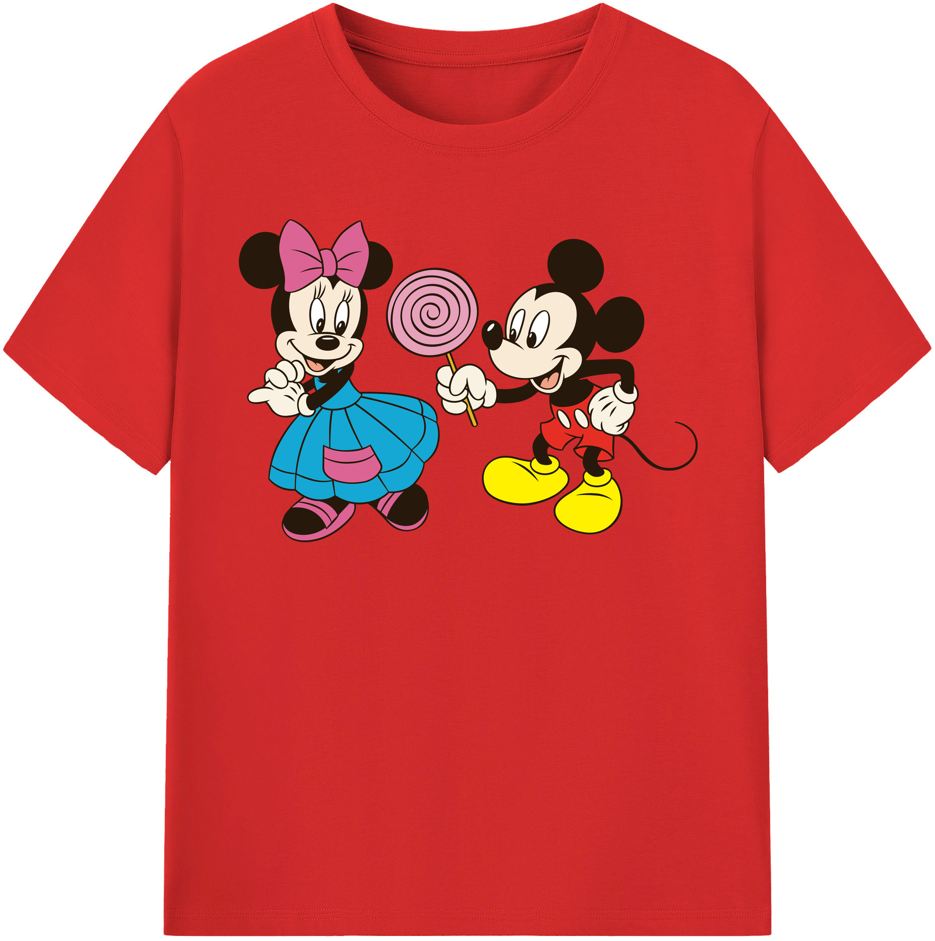 （画像用） ミッキーマウス Mickey Mouse レディースカジュアルプリントTシャツ（綿100％）