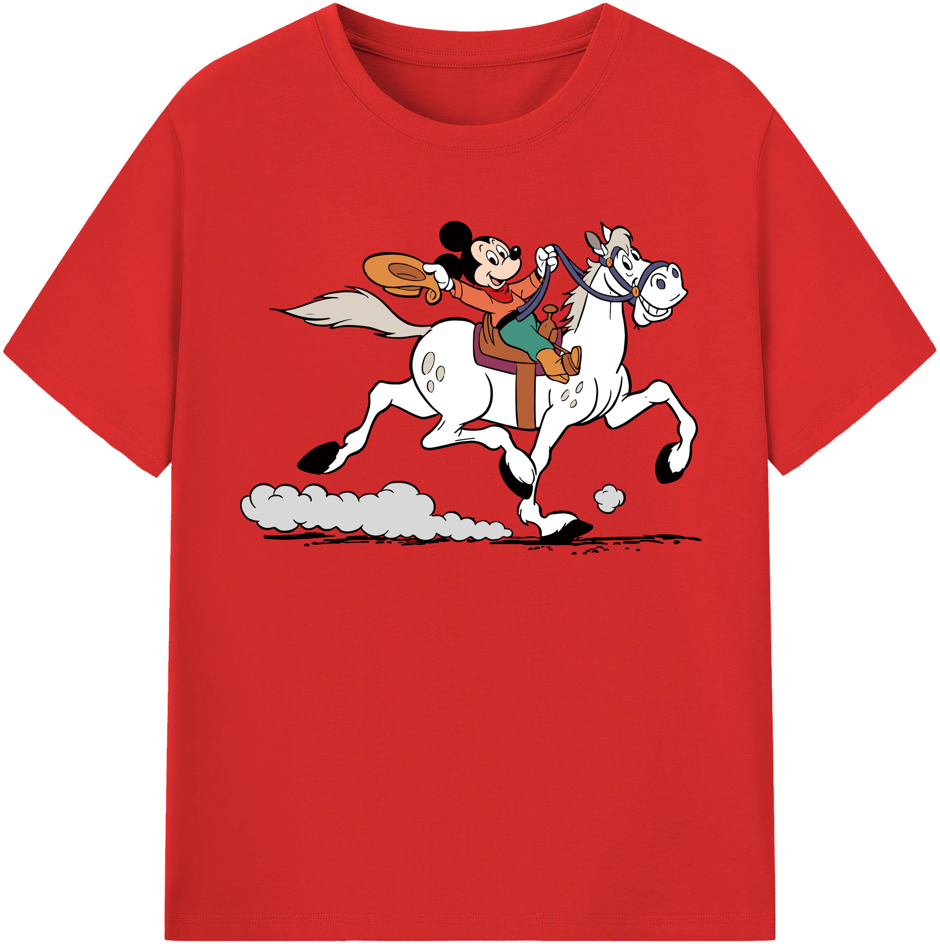 （画像用） ミッキーマウス Mickey Mouse レディースカジュアルプリントTシャツ（綿100％）