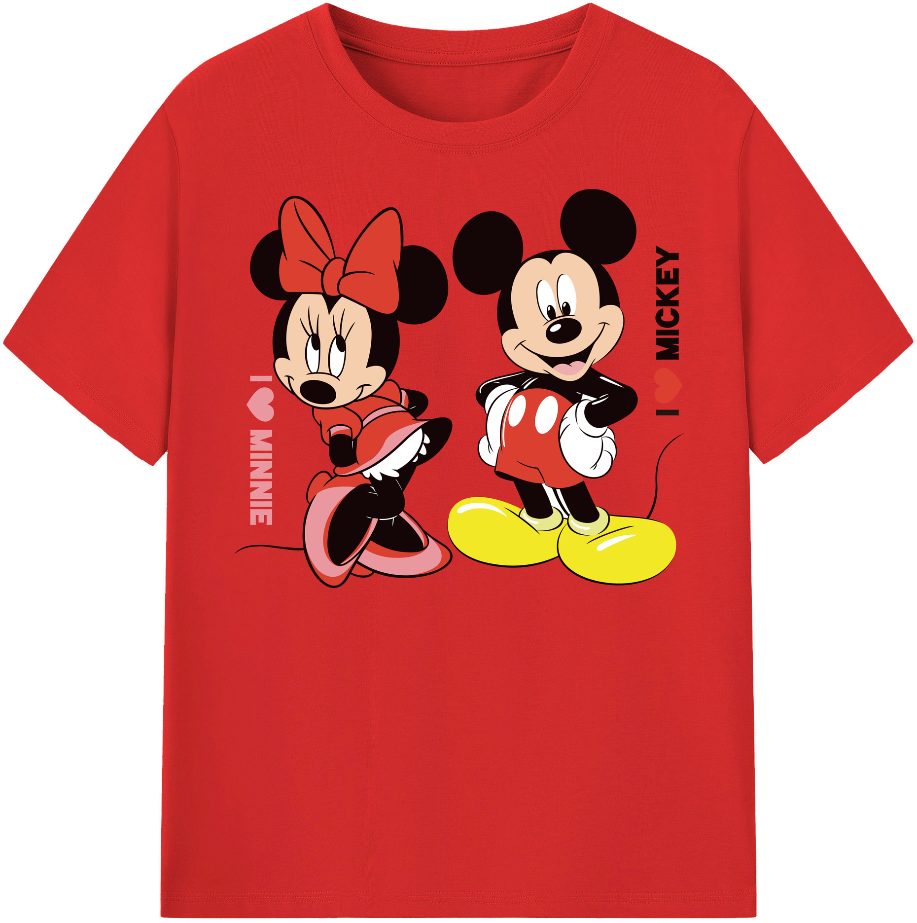 （画像用） ミッキーマウス Mickey Mouse レディースカジュアルプリントTシャツ（綿100％）