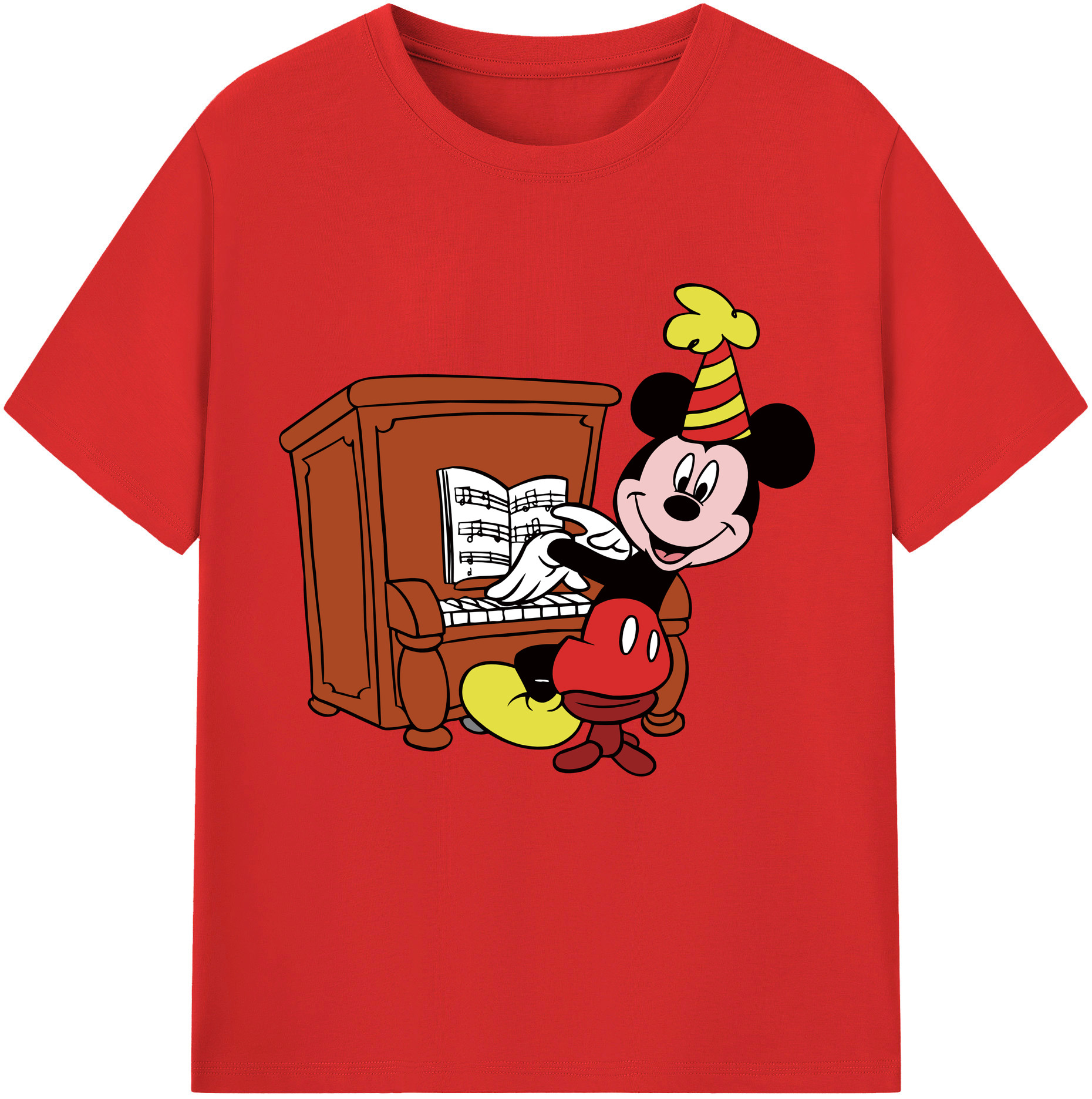 （画像用） ミッキーマウス Mickey Mouse レディースカジュアルプリントTシャツ（綿100％）