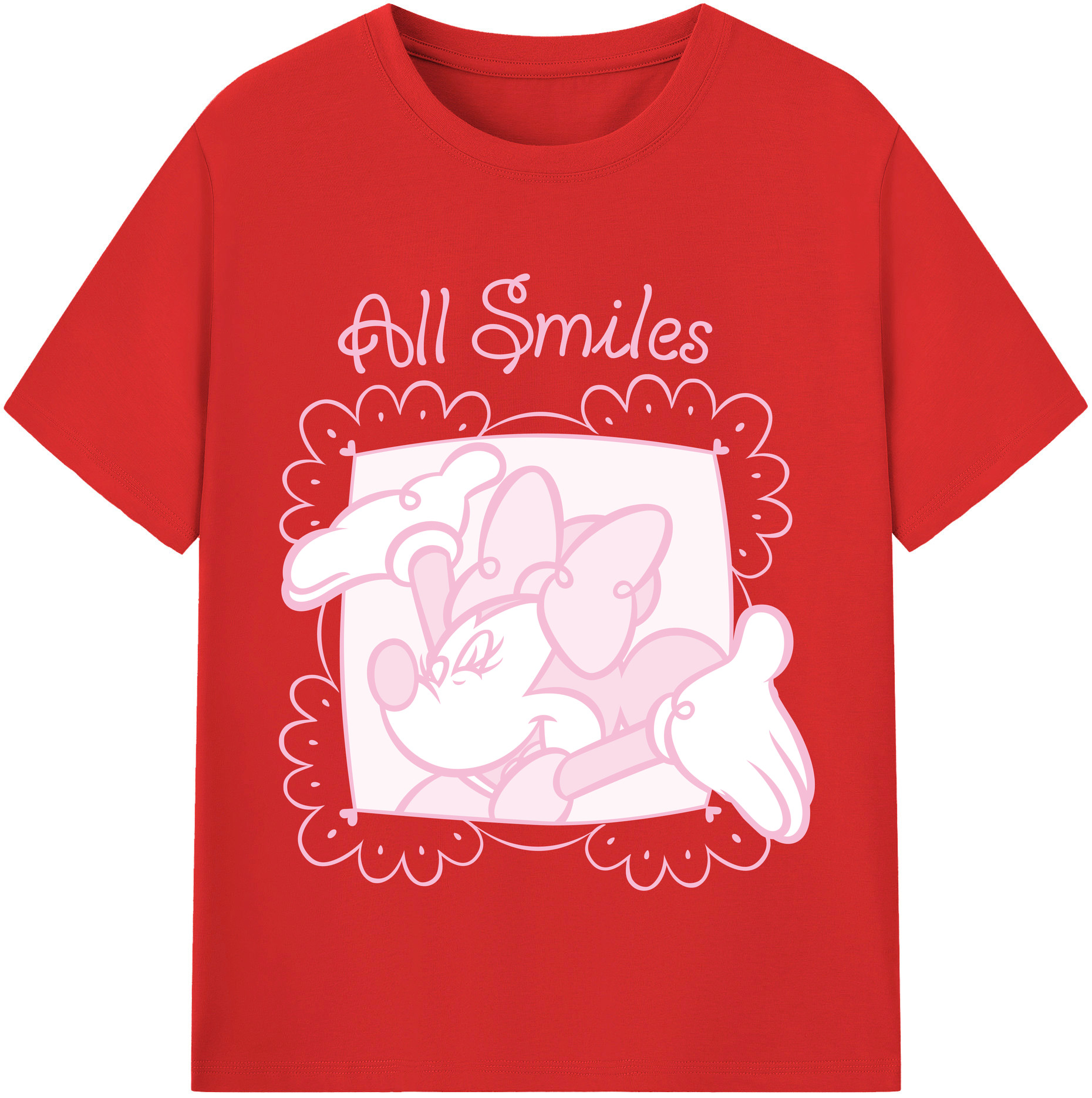 （画像用） ミッキーマウス Mickey Mouse レディースカジュアルプリントTシャツ（綿100％）