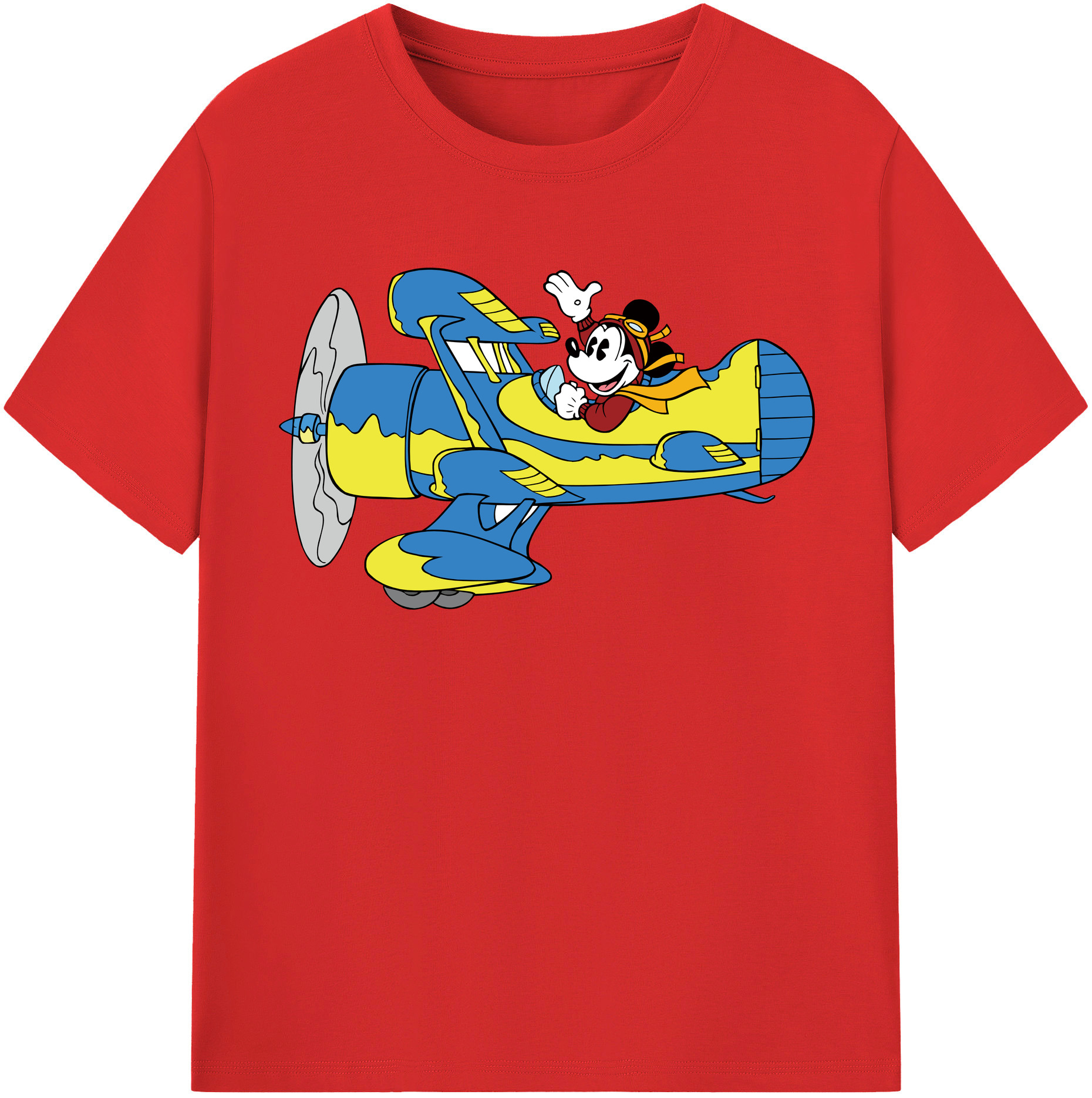 （画像用） ミッキーマウス Mickey Mouse レディースカジュアルプリントTシャツ（綿100％）