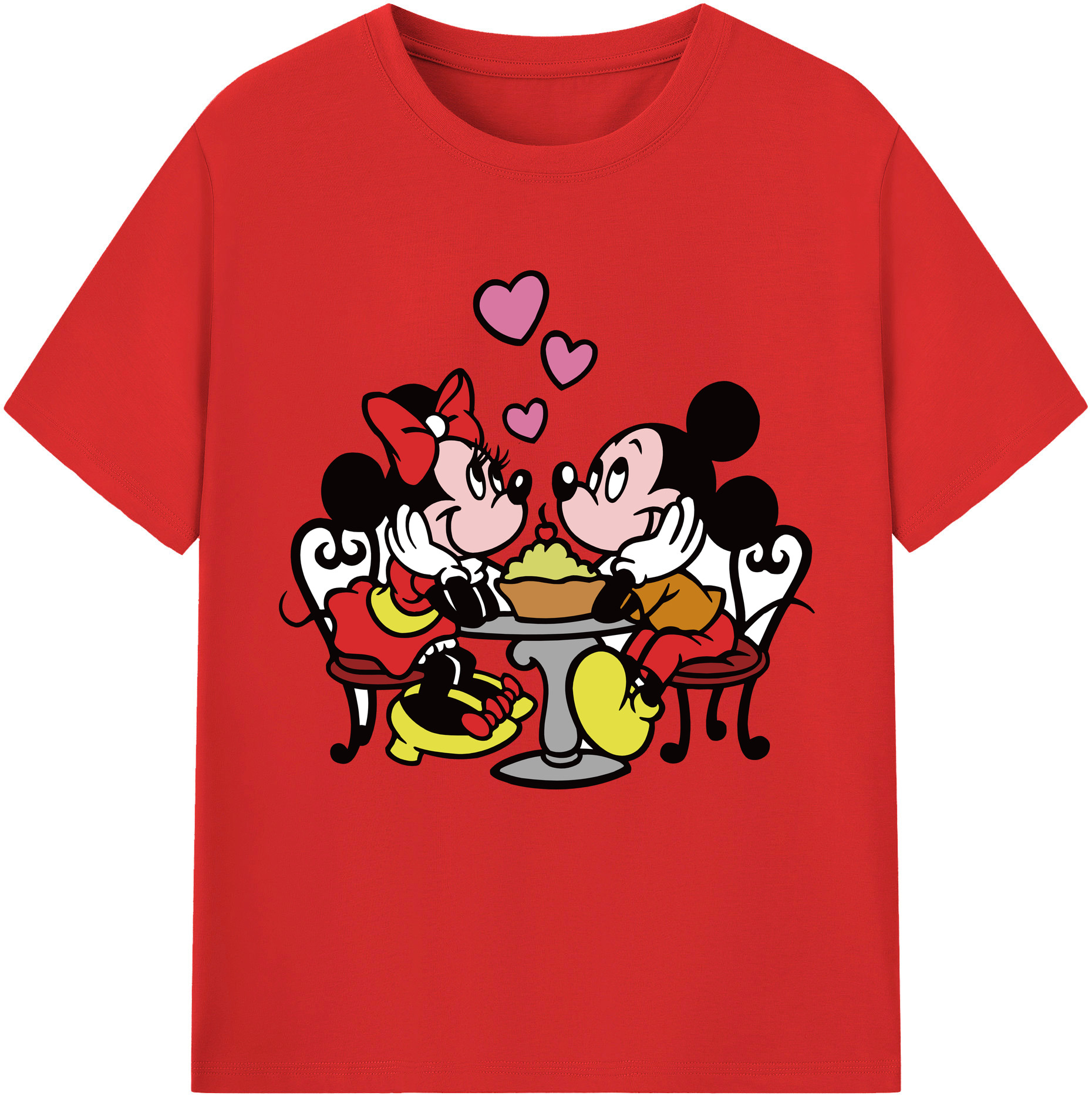 （画像用） ミッキーマウス Mickey Mouse レディースカジュアルプリントTシャツ（綿100％）