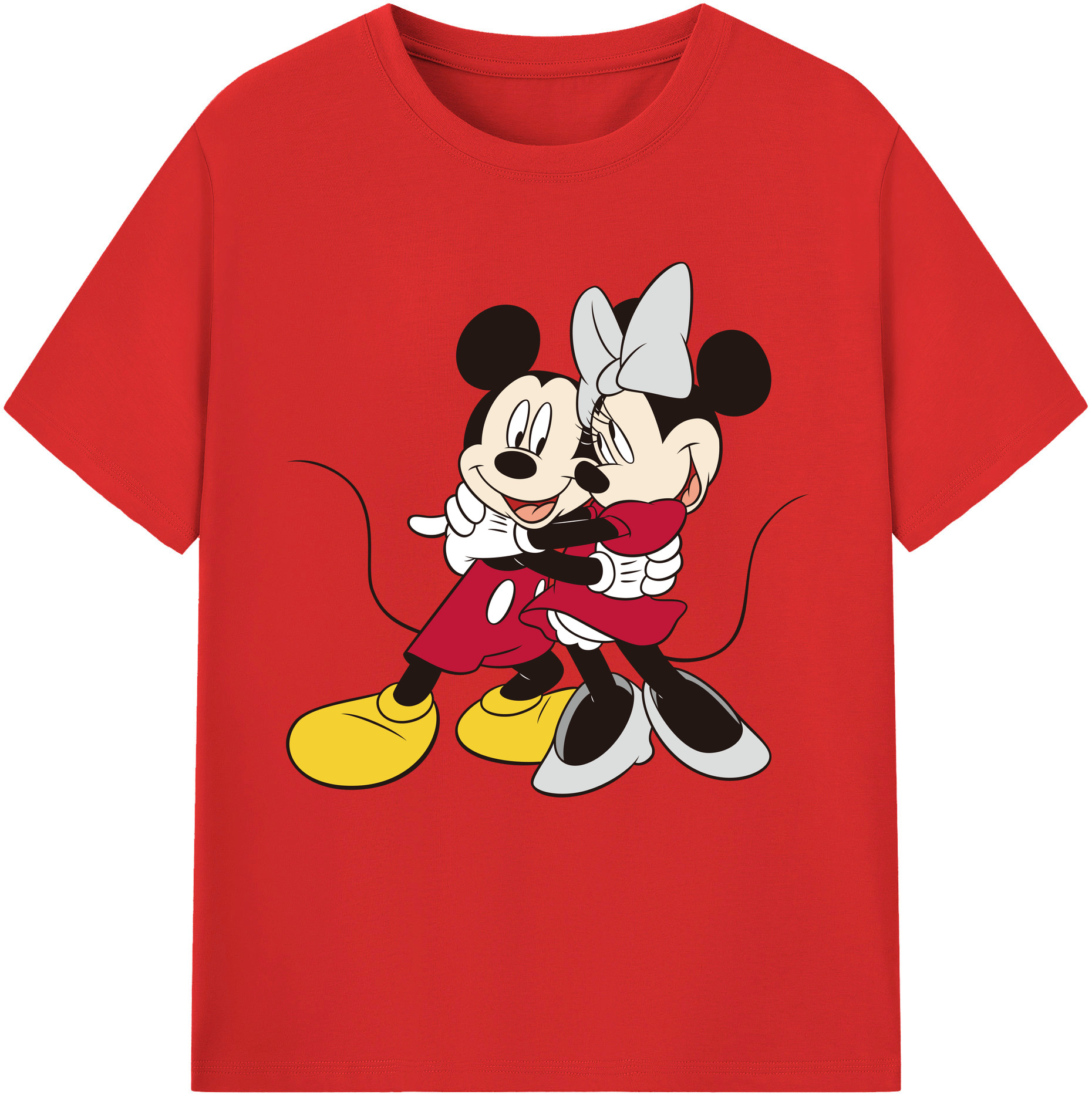 （画像用） ミッキーマウス Mickey Mouse レディースカジュアルプリントTシャツ（綿100％）