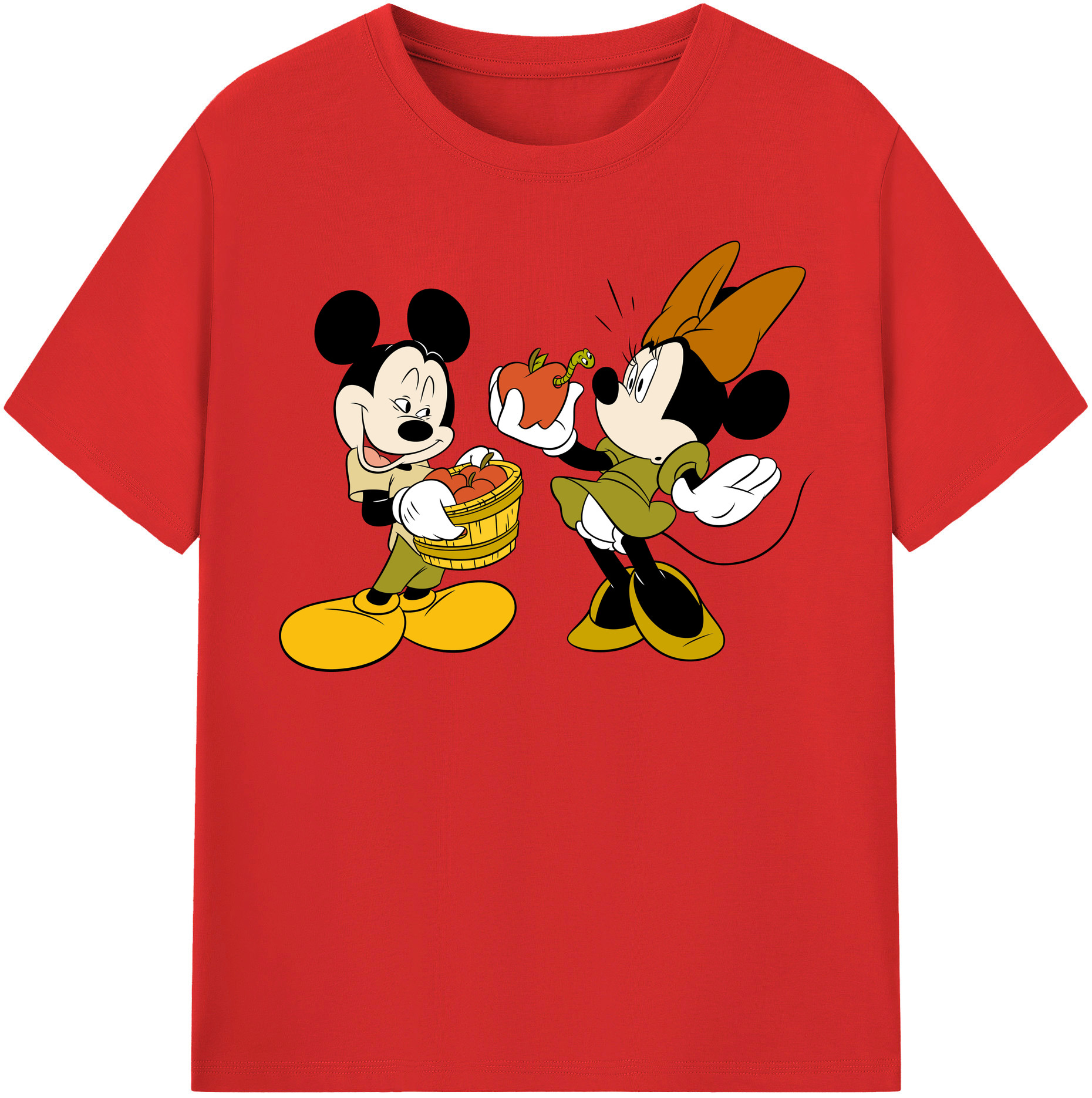 （画像用） ミッキーマウス Mickey Mouse レディースカジュアルプリントTシャツ（綿100％）