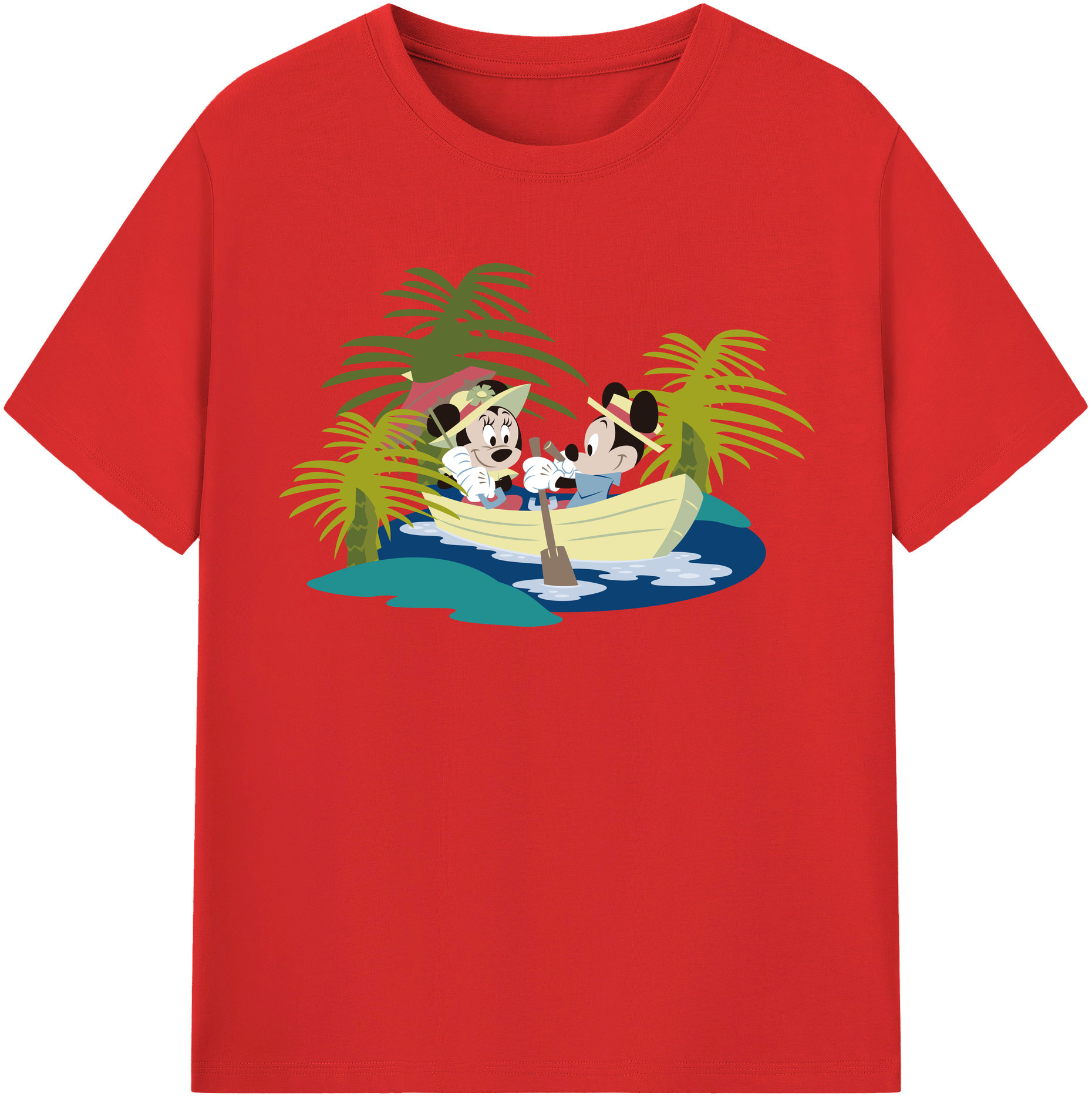 （画像用） ミッキーマウス Mickey Mouse レディースカジュアルプリントTシャツ（綿100％）