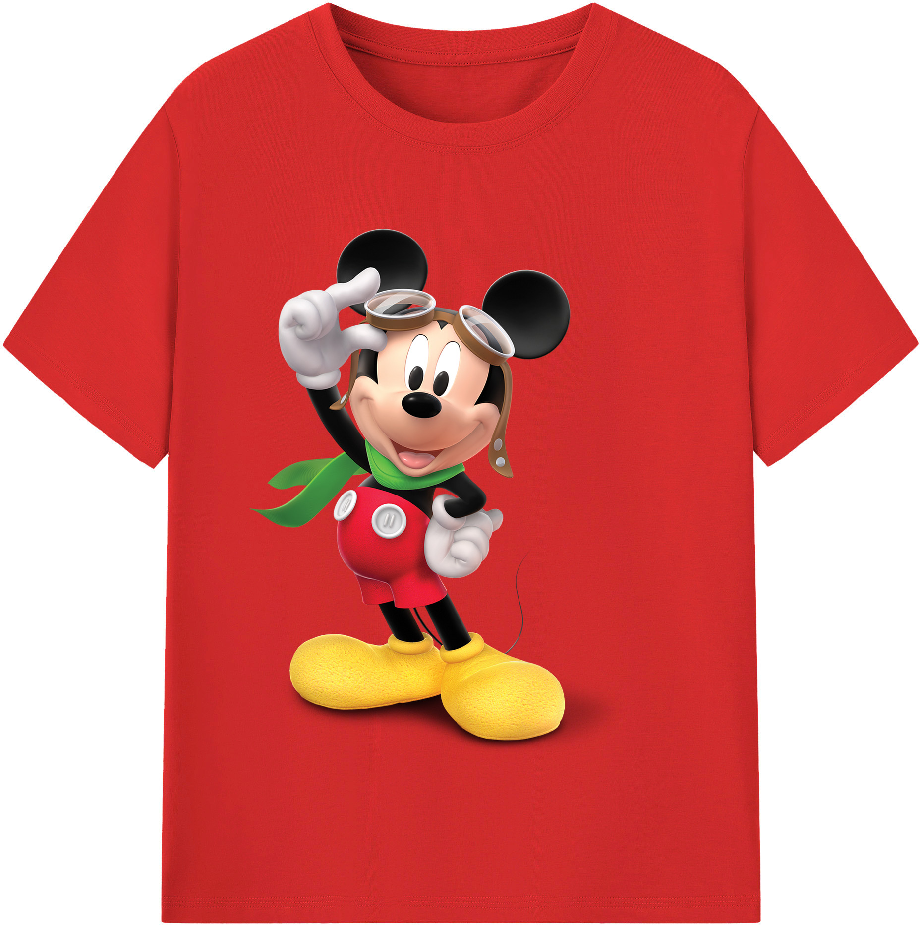 （画像用） ミッキーマウス Mickey Mouse レディースカジュアルプリントTシャツ（綿100％）