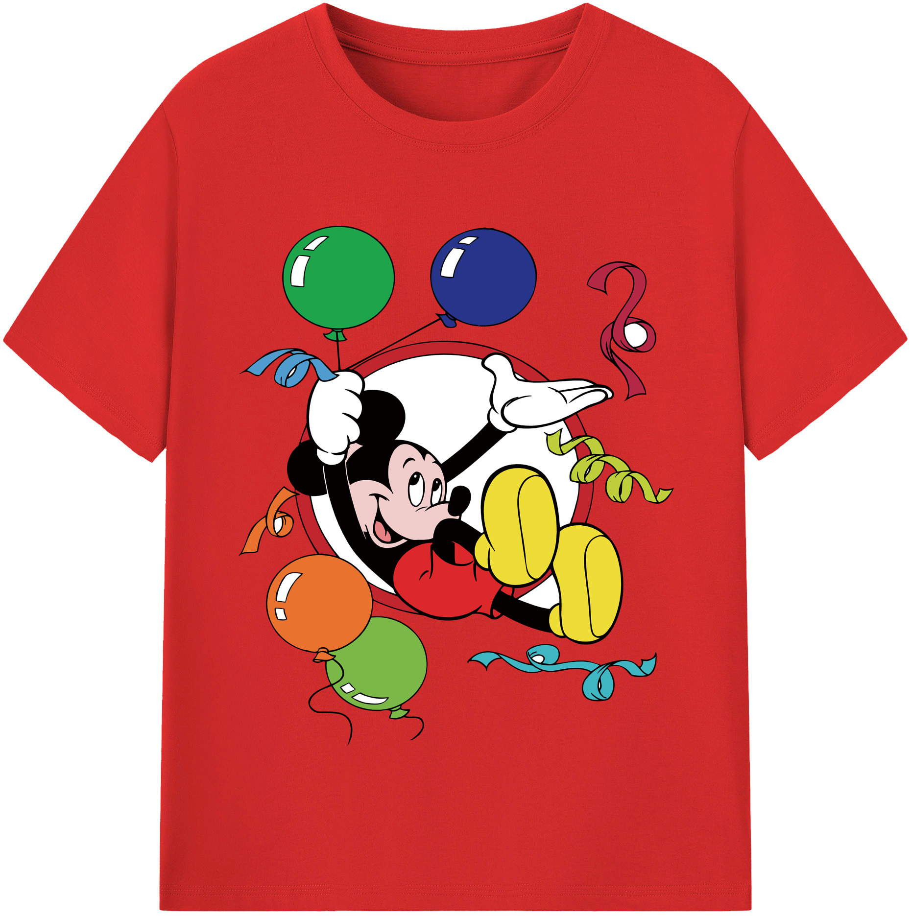 （画像用） ミッキーマウス Mickey Mouse レディースカジュアルプリントTシャツ（綿100％）