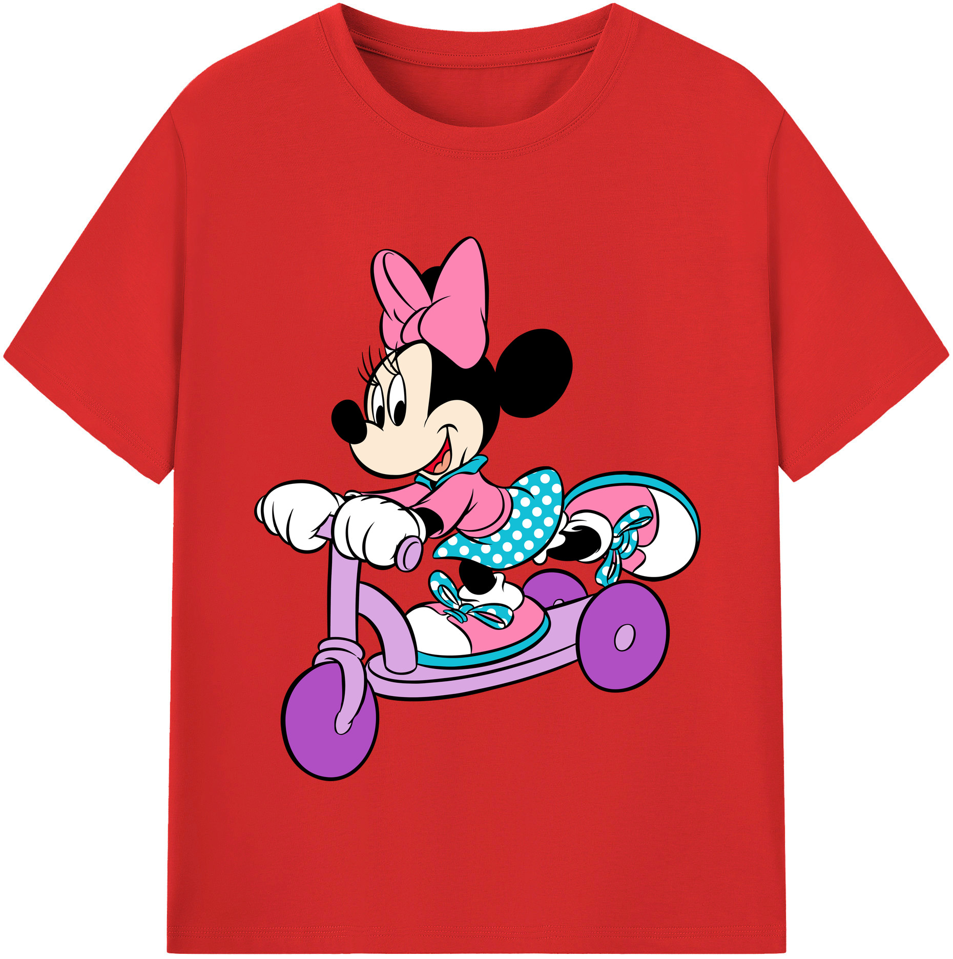 （画像用） ミッキーマウス Mickey Mouse レディースカジュアルプリントTシャツ（綿100％）