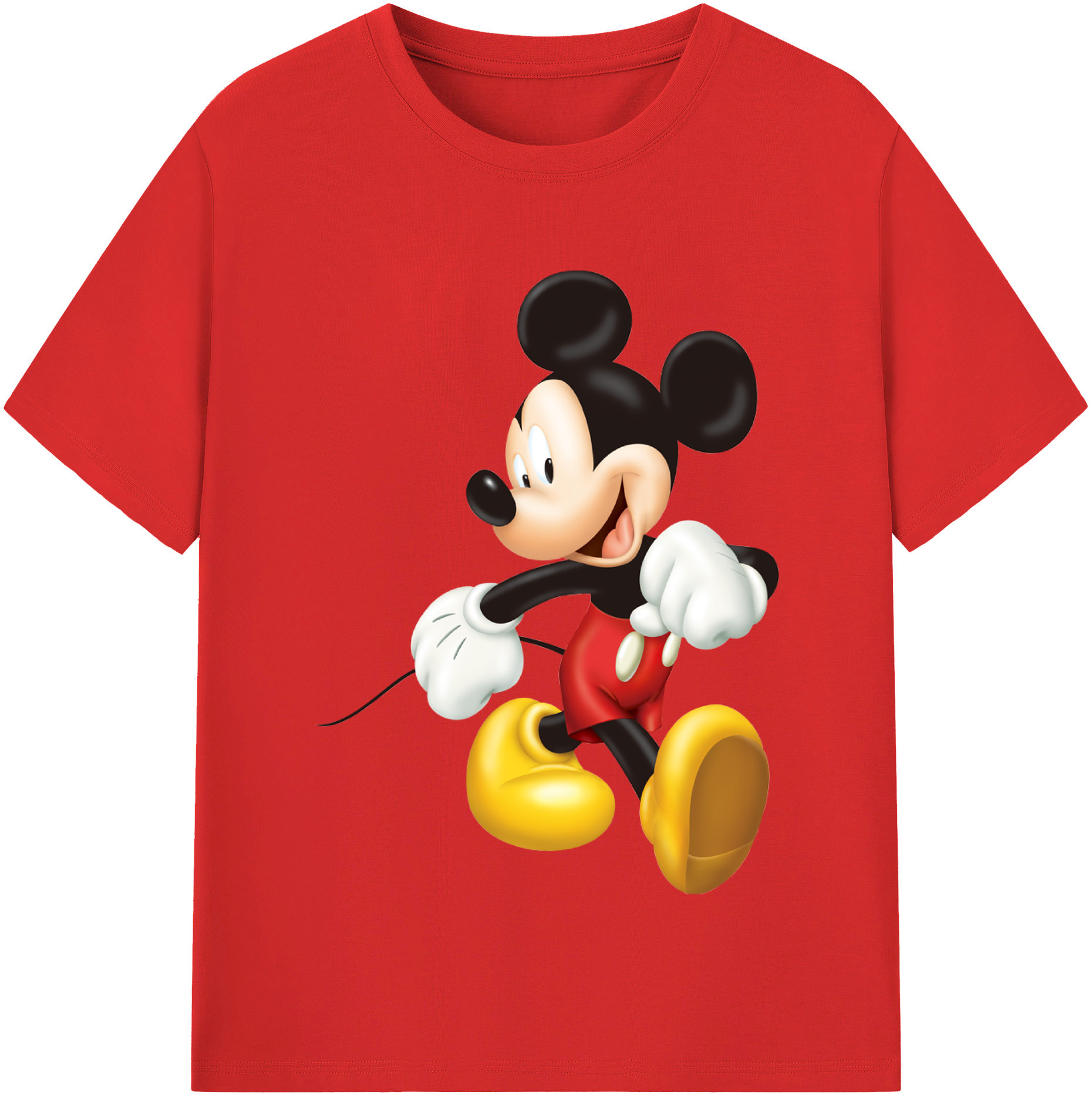 （画像用） ミッキーマウス Mickey Mouse レディースカジュアルプリントTシャツ（綿100％）