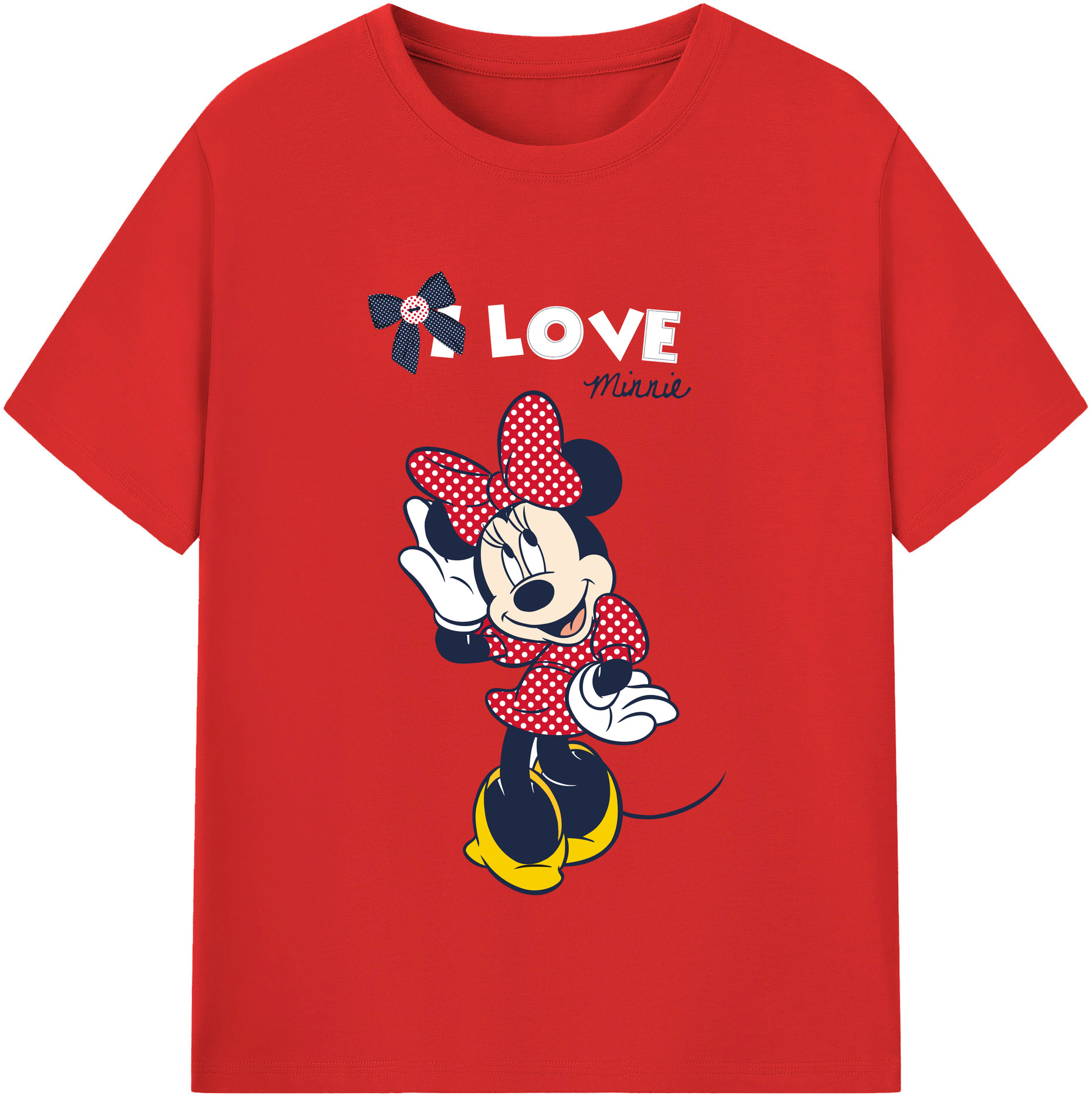 （画像用） ミッキーマウス Mickey Mouse レディースカジュアルプリントTシャツ（綿100％）