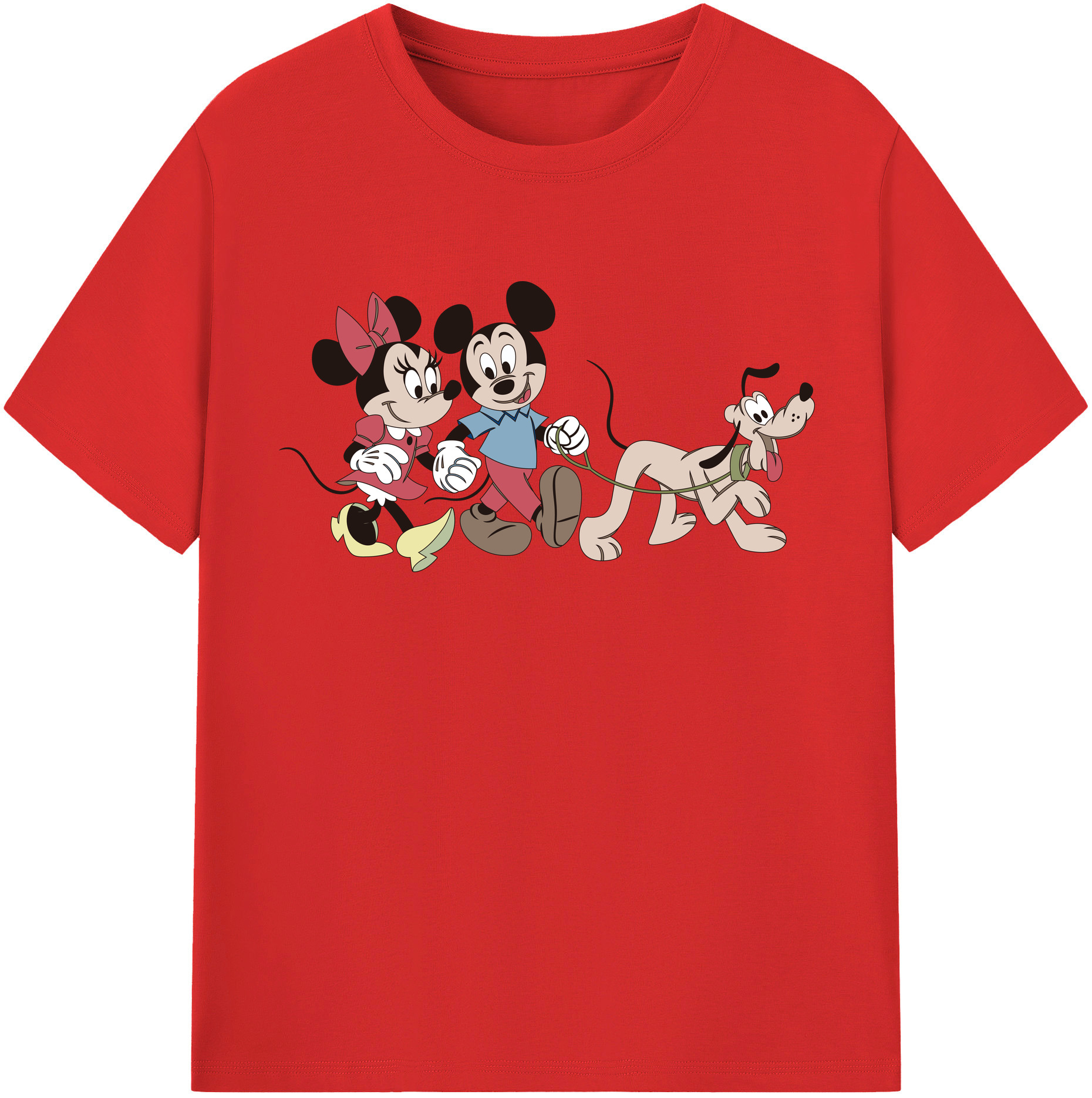 （画像用） ミッキーマウス Mickey Mouse レディースカジュアルプリントTシャツ（綿100％）