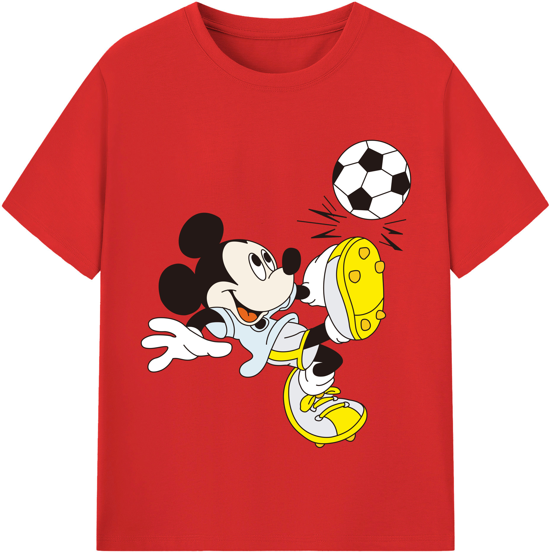 （画像用） ミッキーマウス Mickey Mouse レディースカジュアルプリントTシャツ（綿100％）