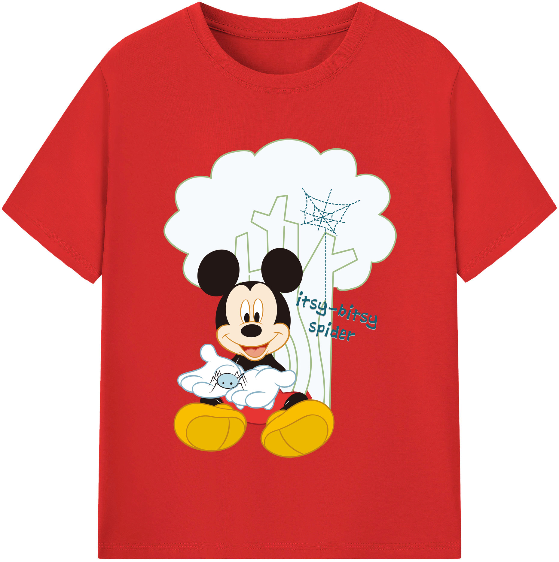 （画像用） ミッキーマウス Mickey Mouse レディースカジュアルプリントTシャツ（綿100％）