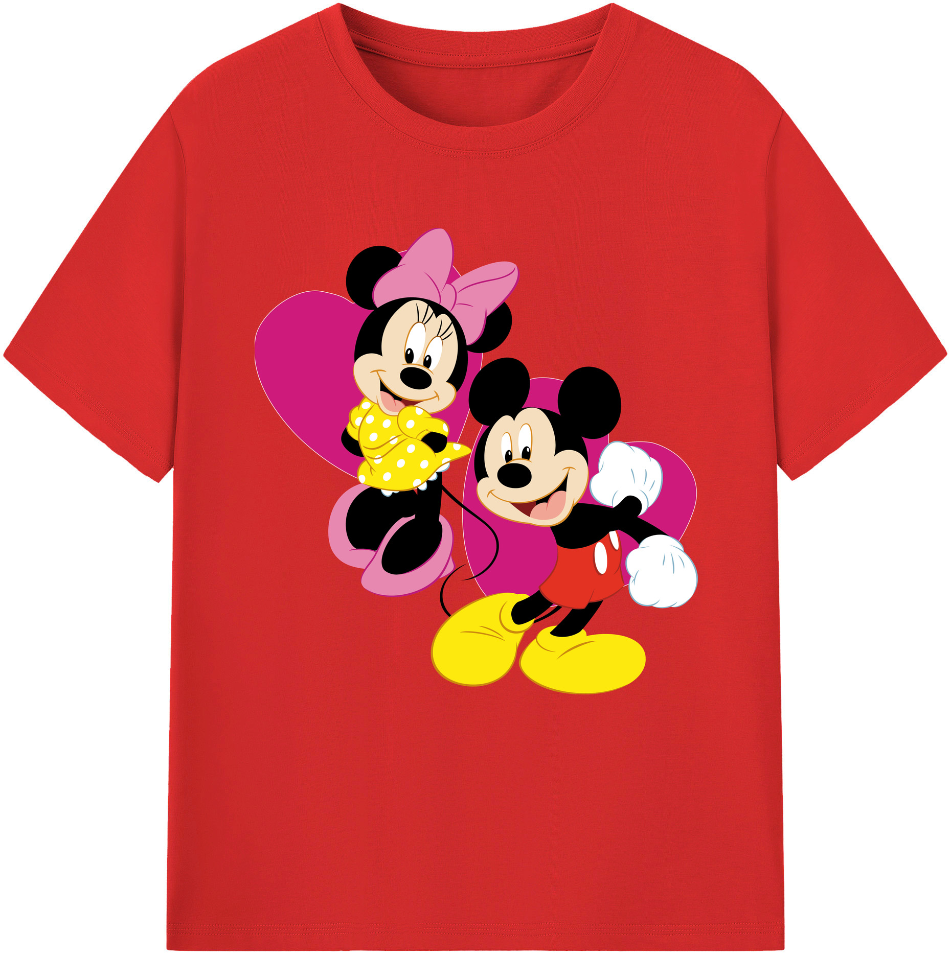 （画像用） ミッキーマウス Mickey Mouse レディースカジュアルプリントTシャツ（綿100％）