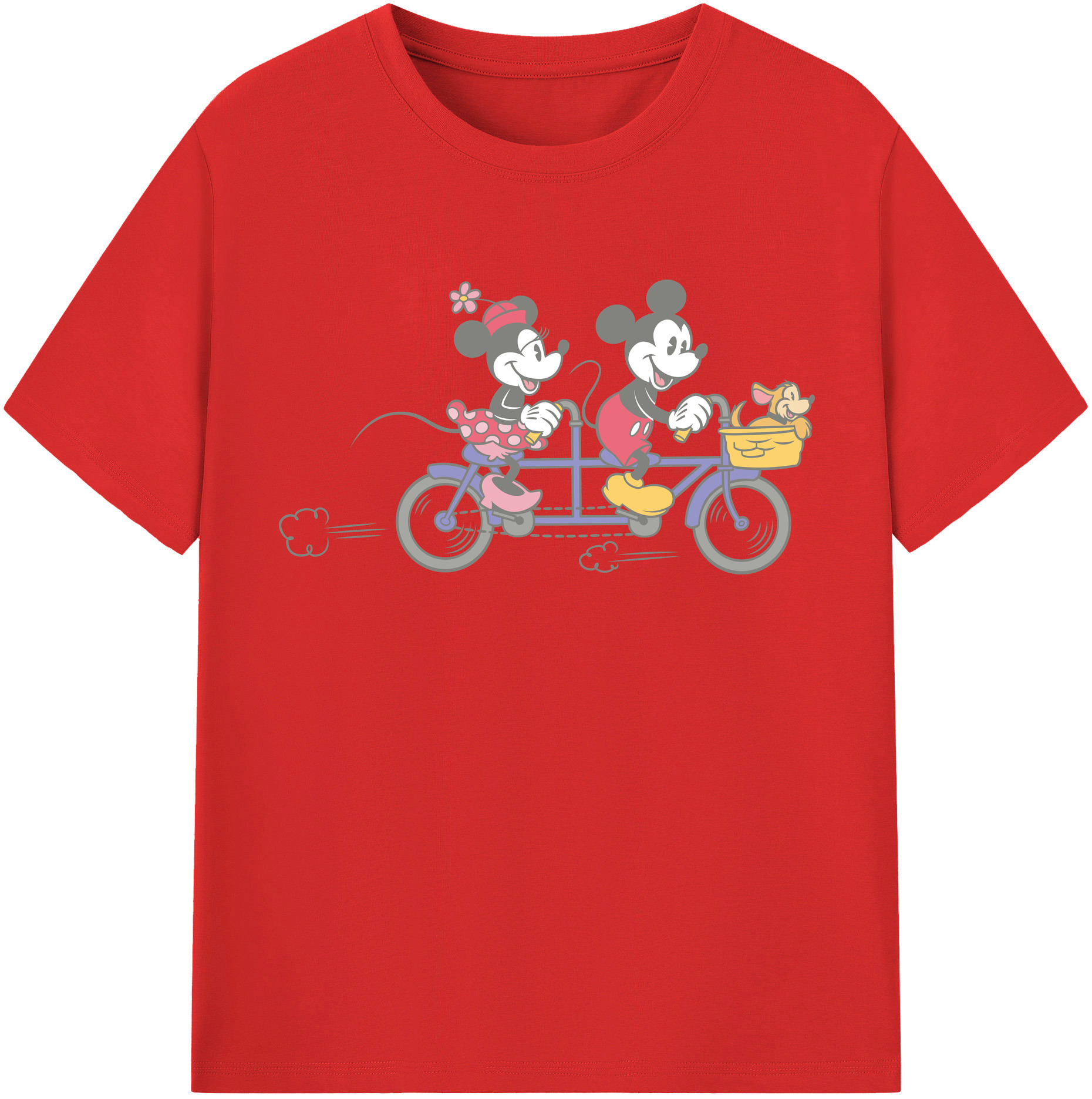 （画像用） ミッキーマウス Mickey Mouse レディースカジュアルプリントTシャツ（綿100％）
