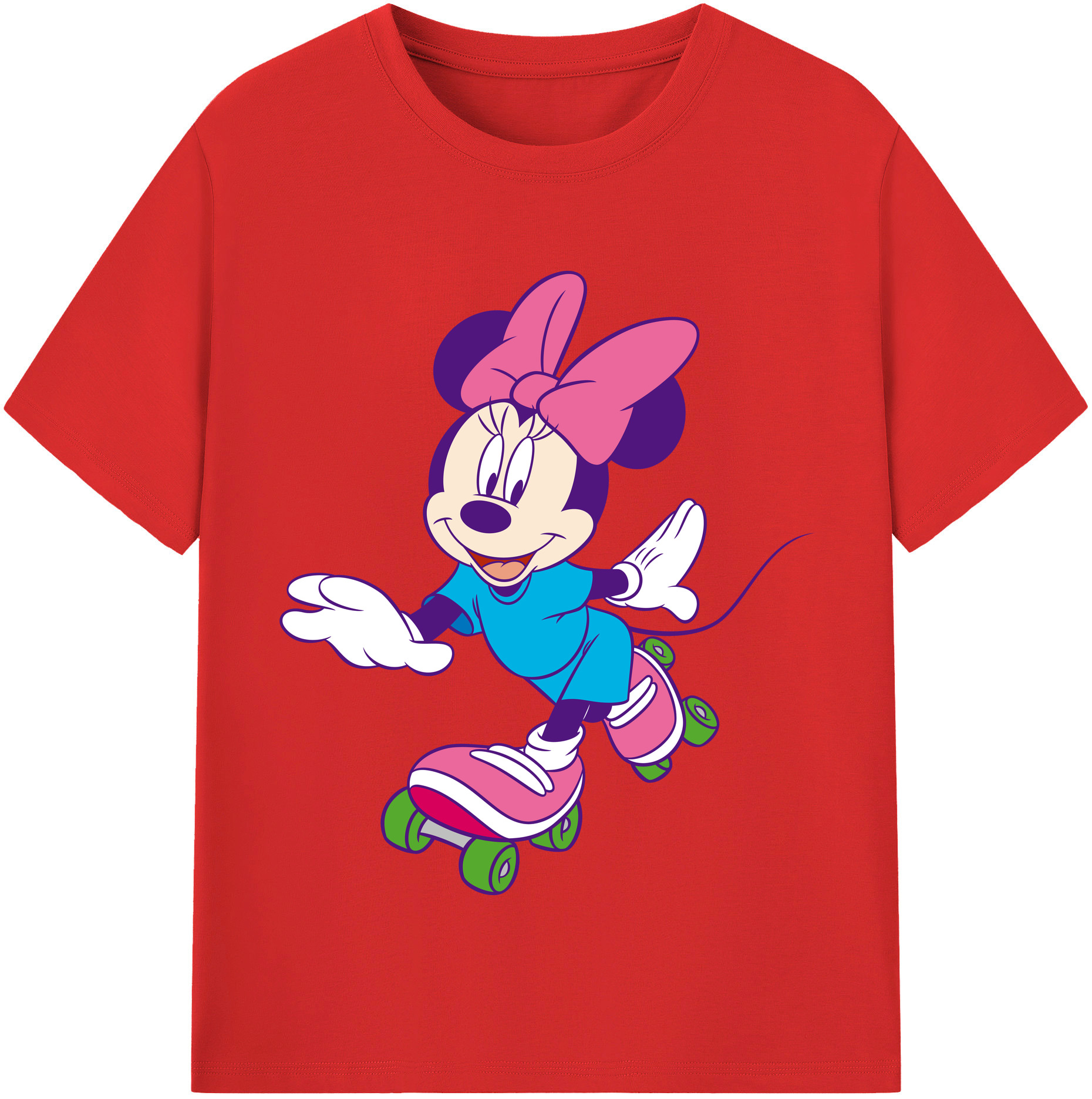 ミッキーマウス Mickey Mouse レディースカジュアルプリントTシャツ（綿100％）