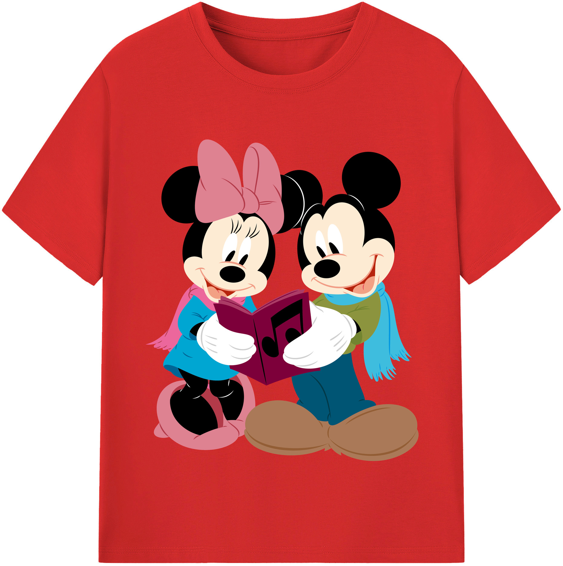 （画像用） ミッキーマウス Mickey Mouse レディースカジュアルプリントTシャツ（綿100％）