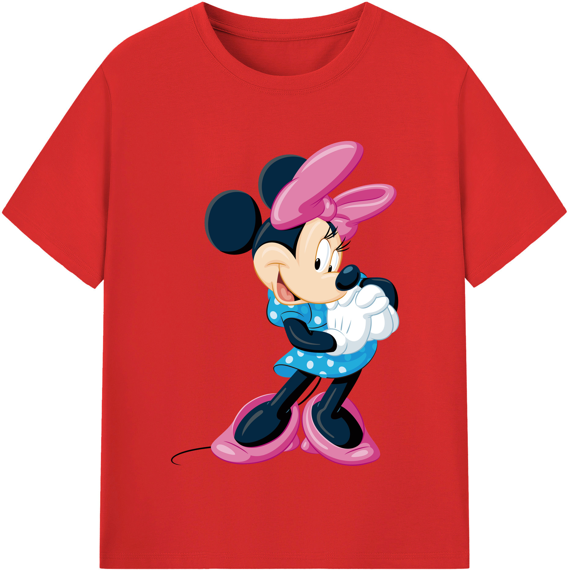（画像用） ミッキーマウス Mickey Mouse レディースカジュアルプリントTシャツ（綿100％）