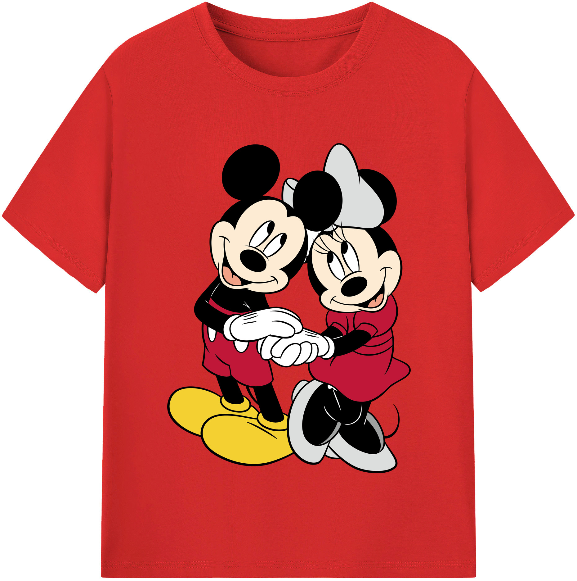（画像用） ミッキーマウス Mickey Mouse レディースカジュアルプリントTシャツ（綿100％）
