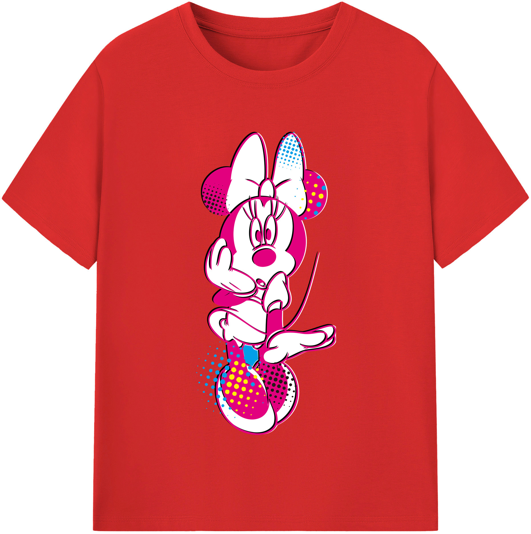 （画像用） ミッキーマウス Mickey Mouse レディースカジュアルプリントTシャツ（綿100％）