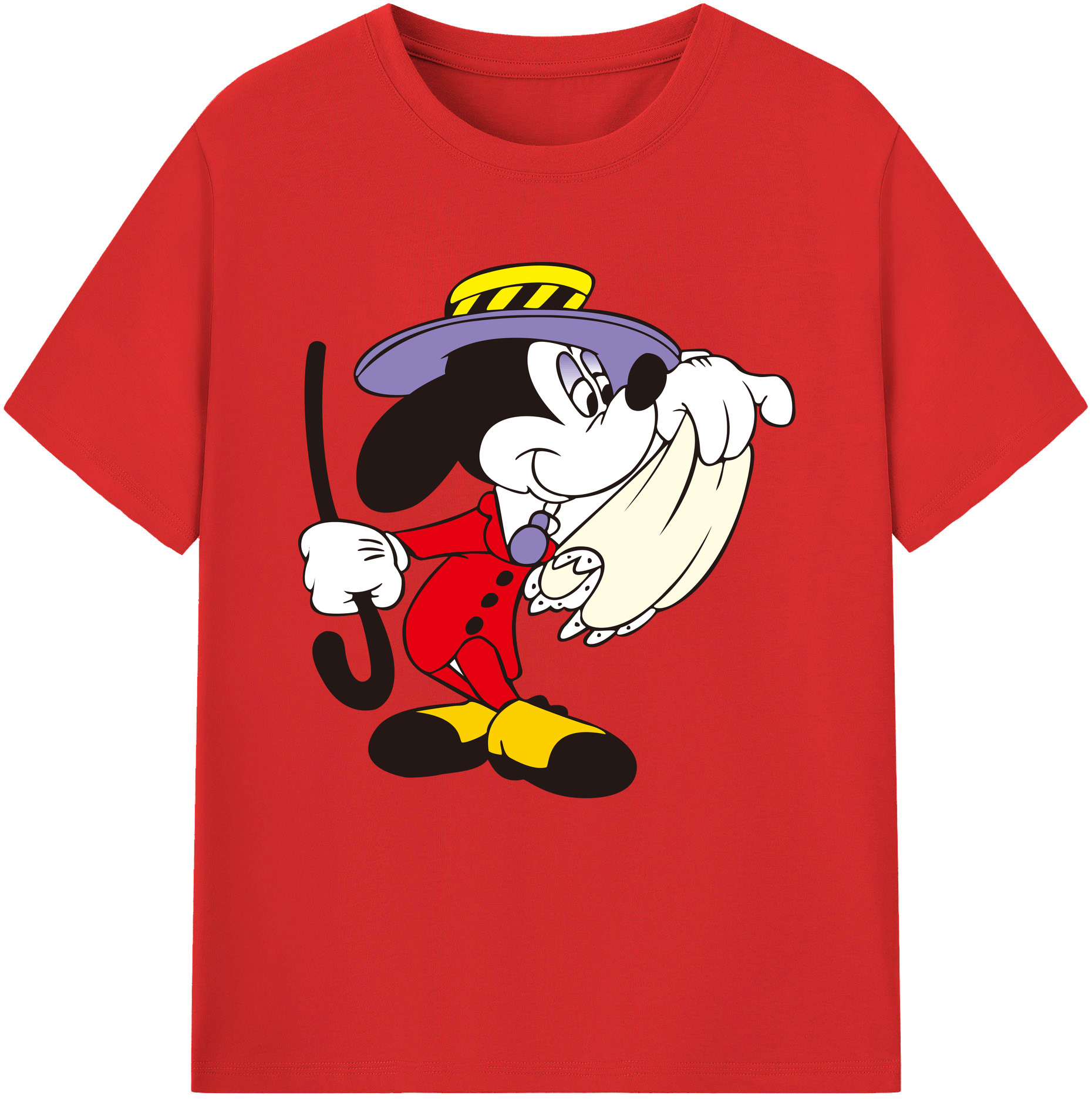 （画像用） ミッキーマウス Mickey Mouse レディースカジュアルプリントTシャツ（綿100％）