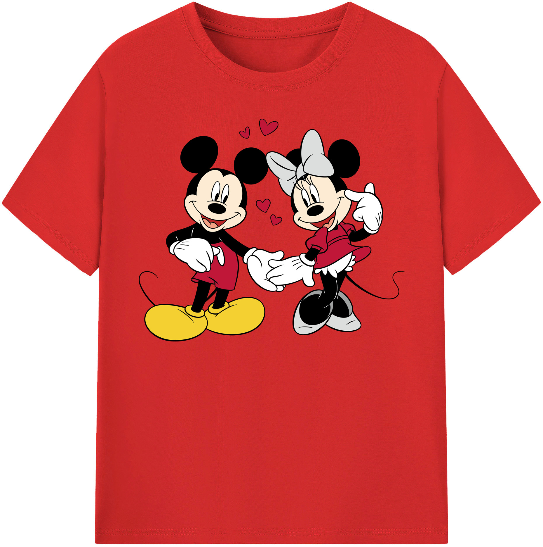 （画像用） ミッキーマウス Mickey Mouse レディースカジュアルプリントTシャツ（綿100％）