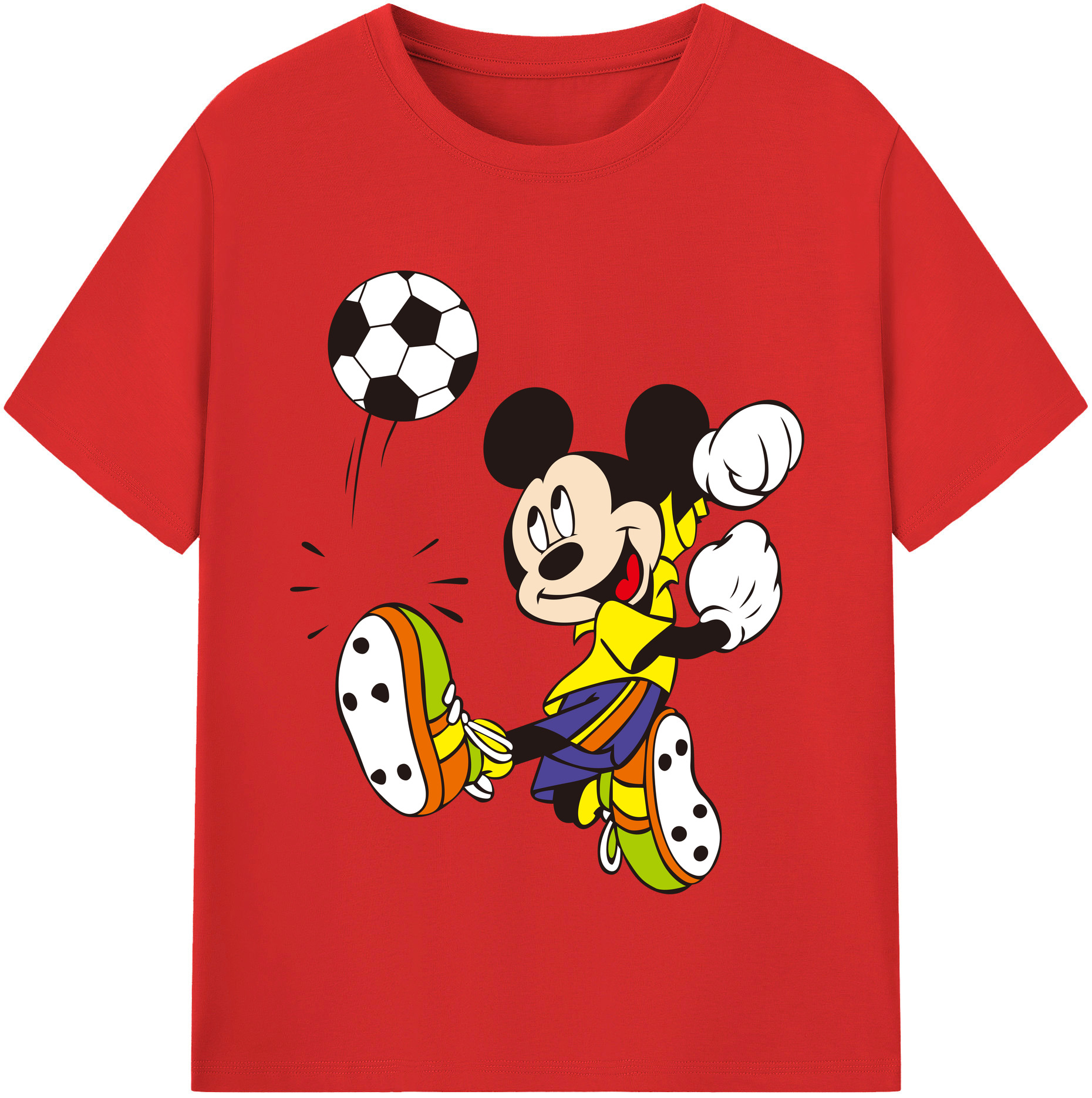 （画像用） ミッキーマウス Mickey Mouse レディースカジュアルプリントTシャツ（綿100％）