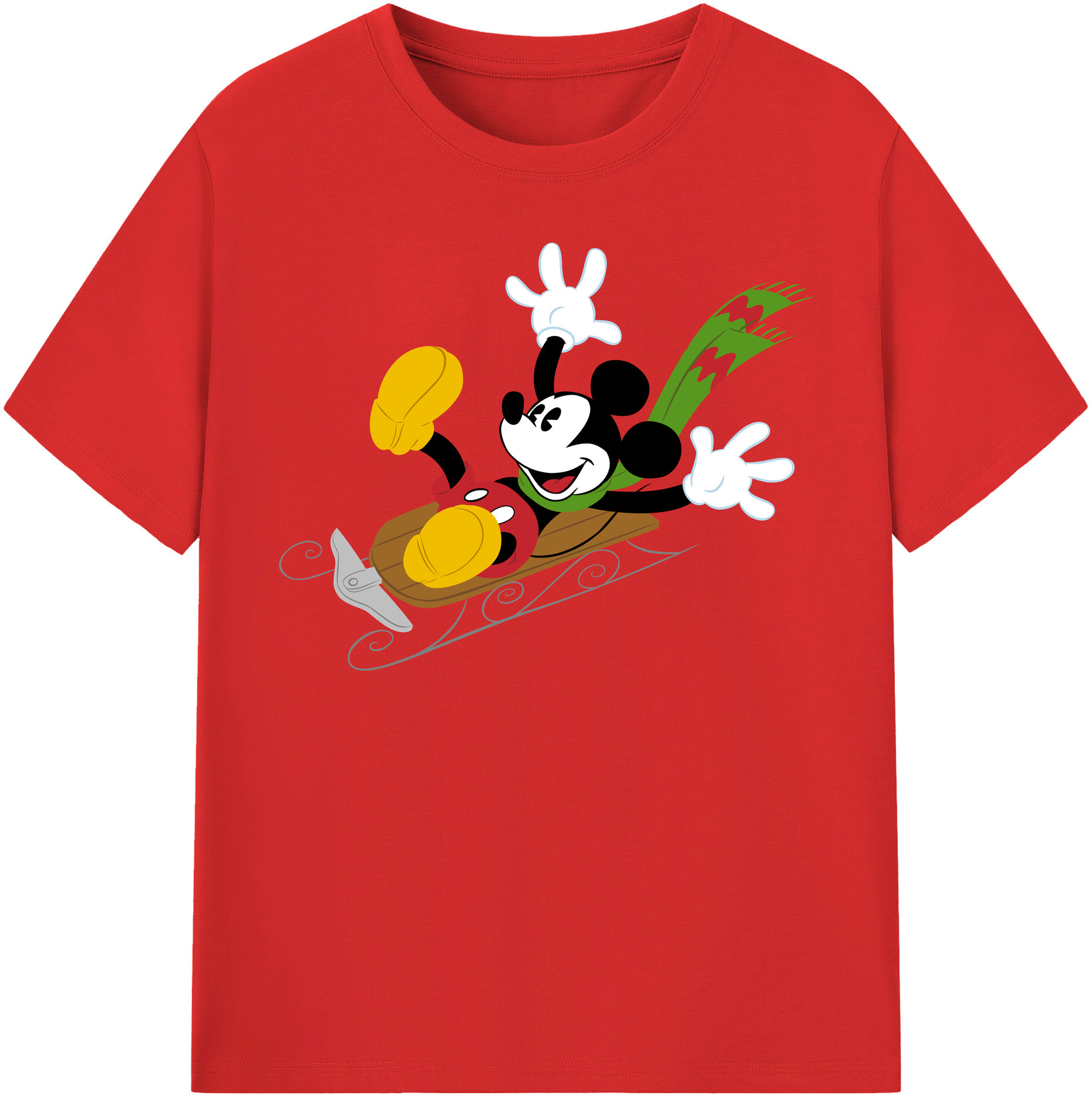 （画像用） ミッキーマウス Mickey Mouse レディースカジュアルプリントTシャツ（綿100％）