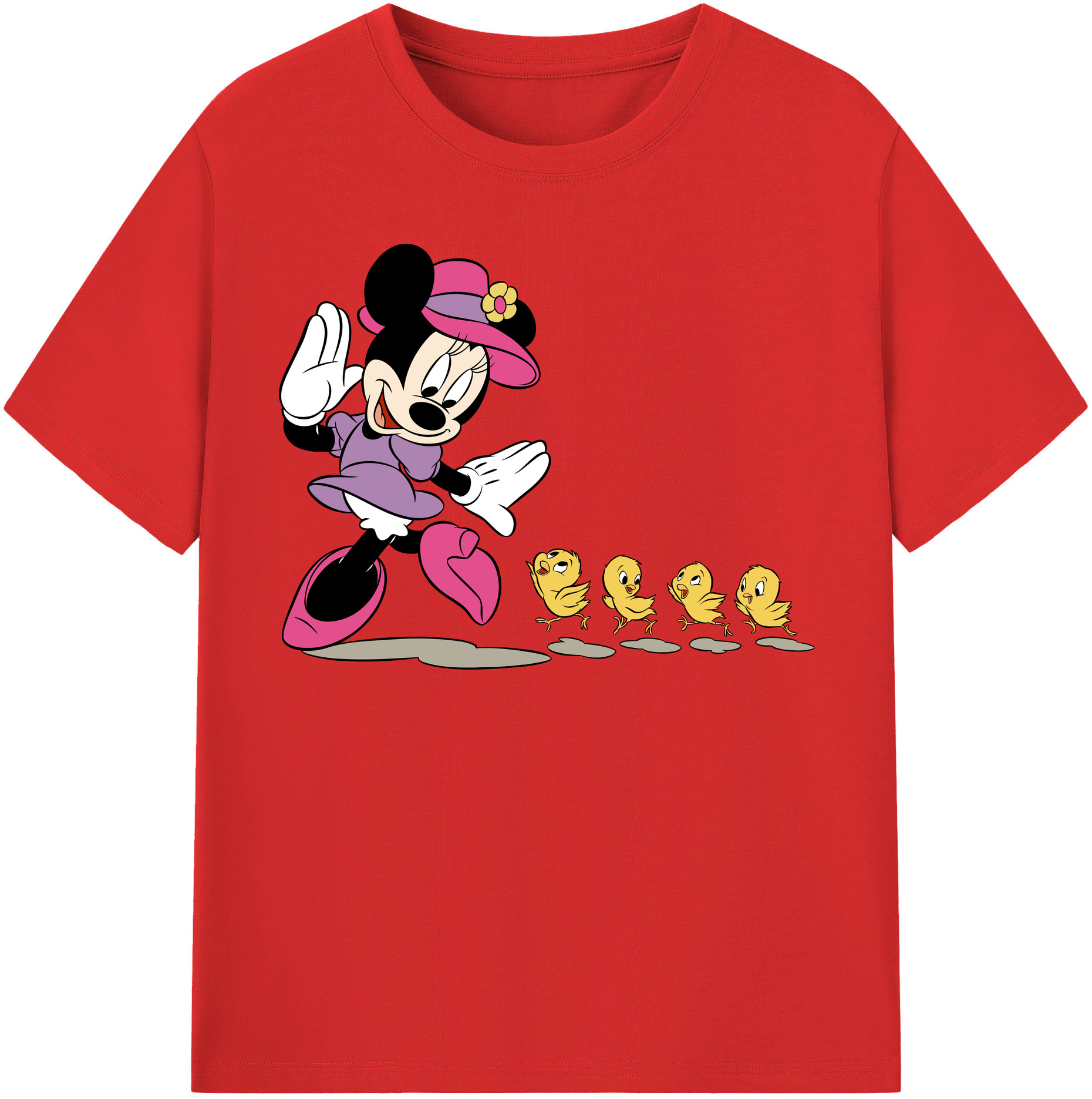 （画像用） ミッキーマウス Mickey Mouse レディースカジュアルプリントTシャツ（綿100％）