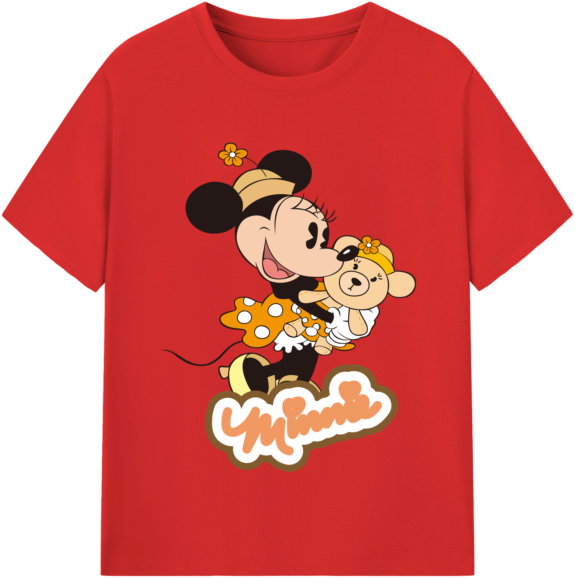 （画像用） ミッキーマウス Mickey Mouse レディースカジュアルプリントTシャツ（綿100％）