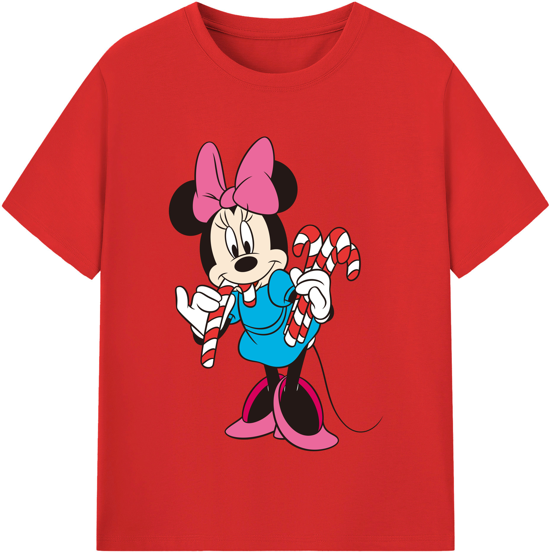 （画像用） ミッキーマウス Mickey Mouse レディースカジュアルプリントTシャツ（綿100％）