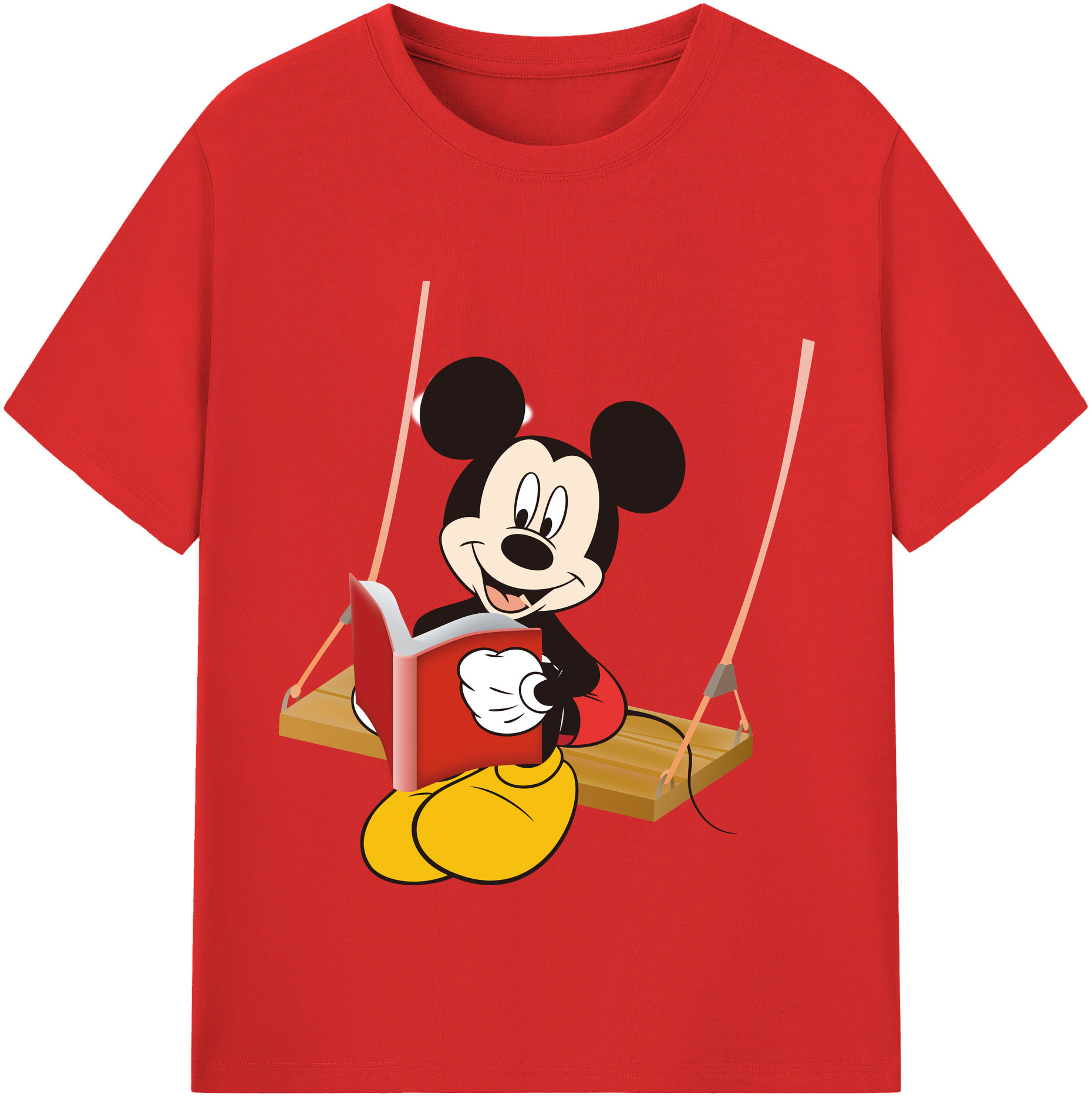 （画像用） ミッキーマウス Mickey Mouse レディースカジュアルプリントTシャツ（綿100％）