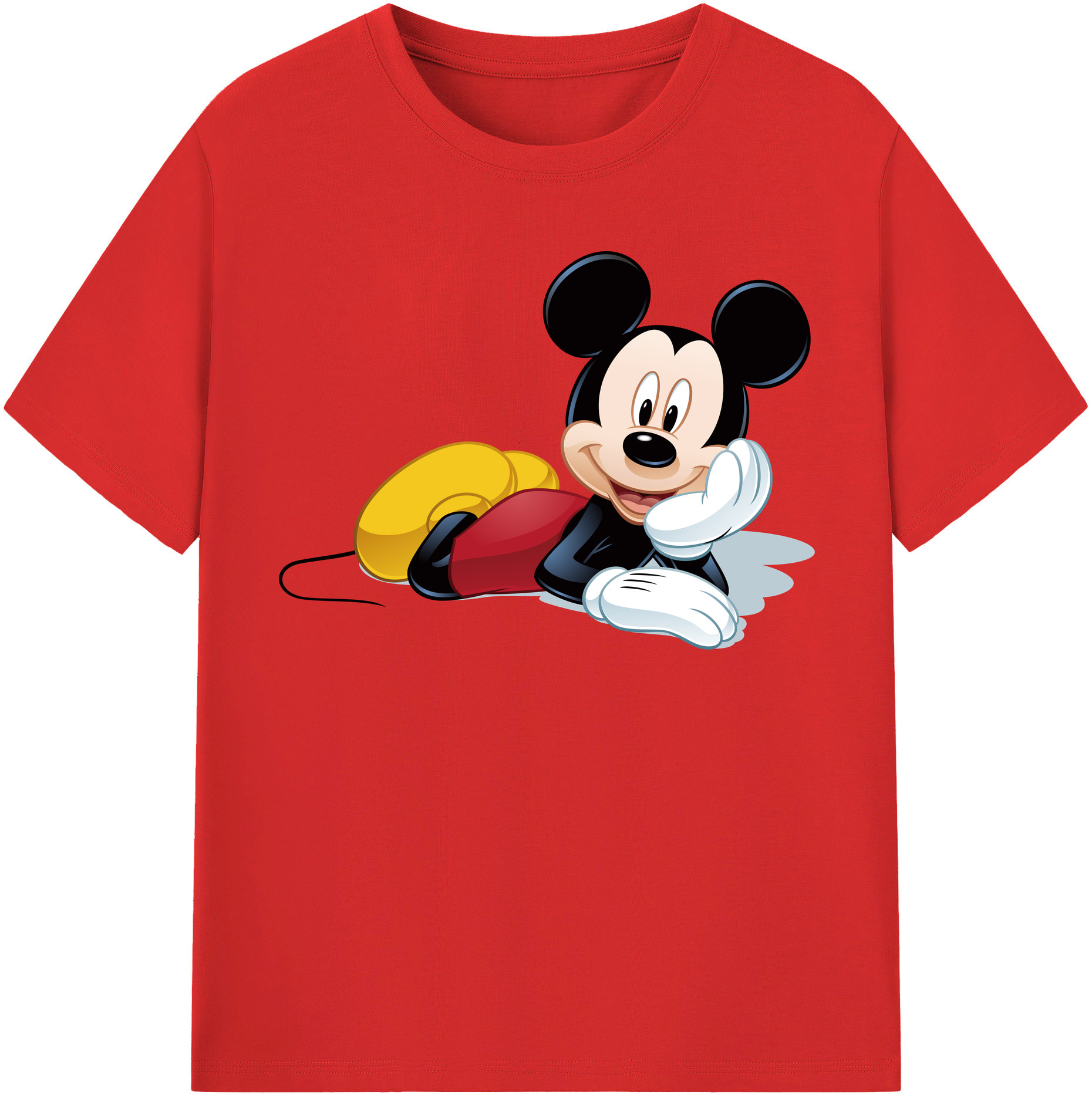 （画像用） ミッキーマウス Mickey Mouse レディースカジュアルプリントTシャツ（綿100％）